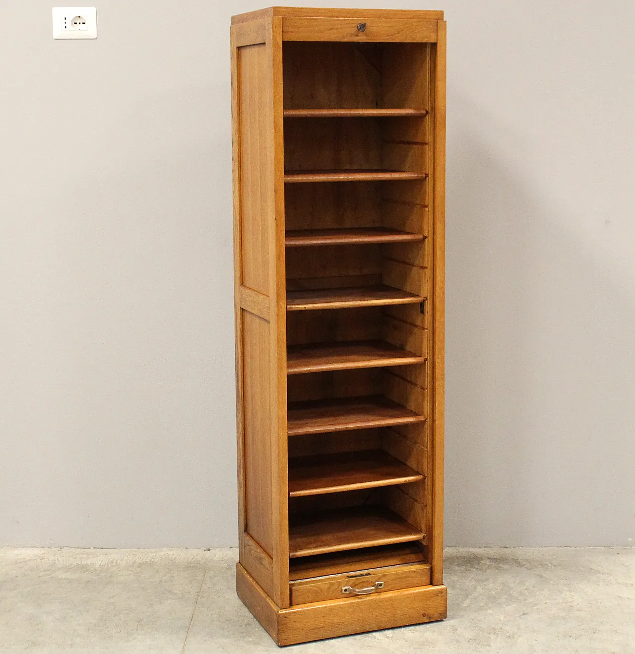 Classificatore serranda schedario archivio in rovere, primo '900 4