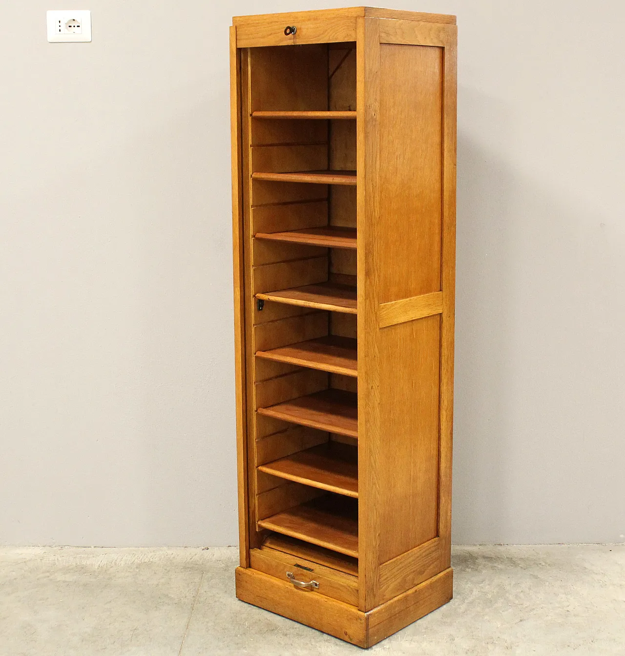 Classificatore serranda schedario archivio in rovere, primo '900 5