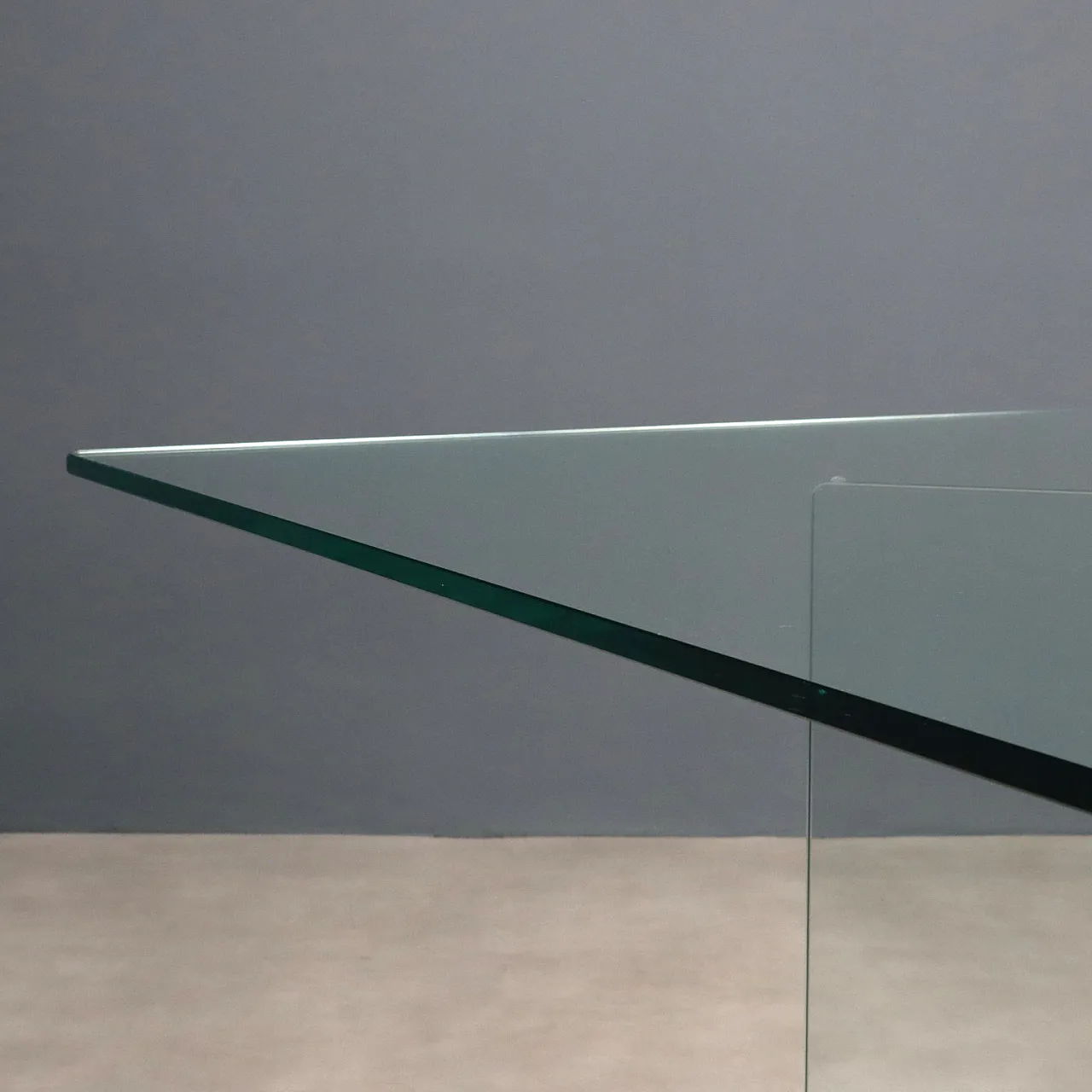 Ground glass dining table with square top, late 20th century 5