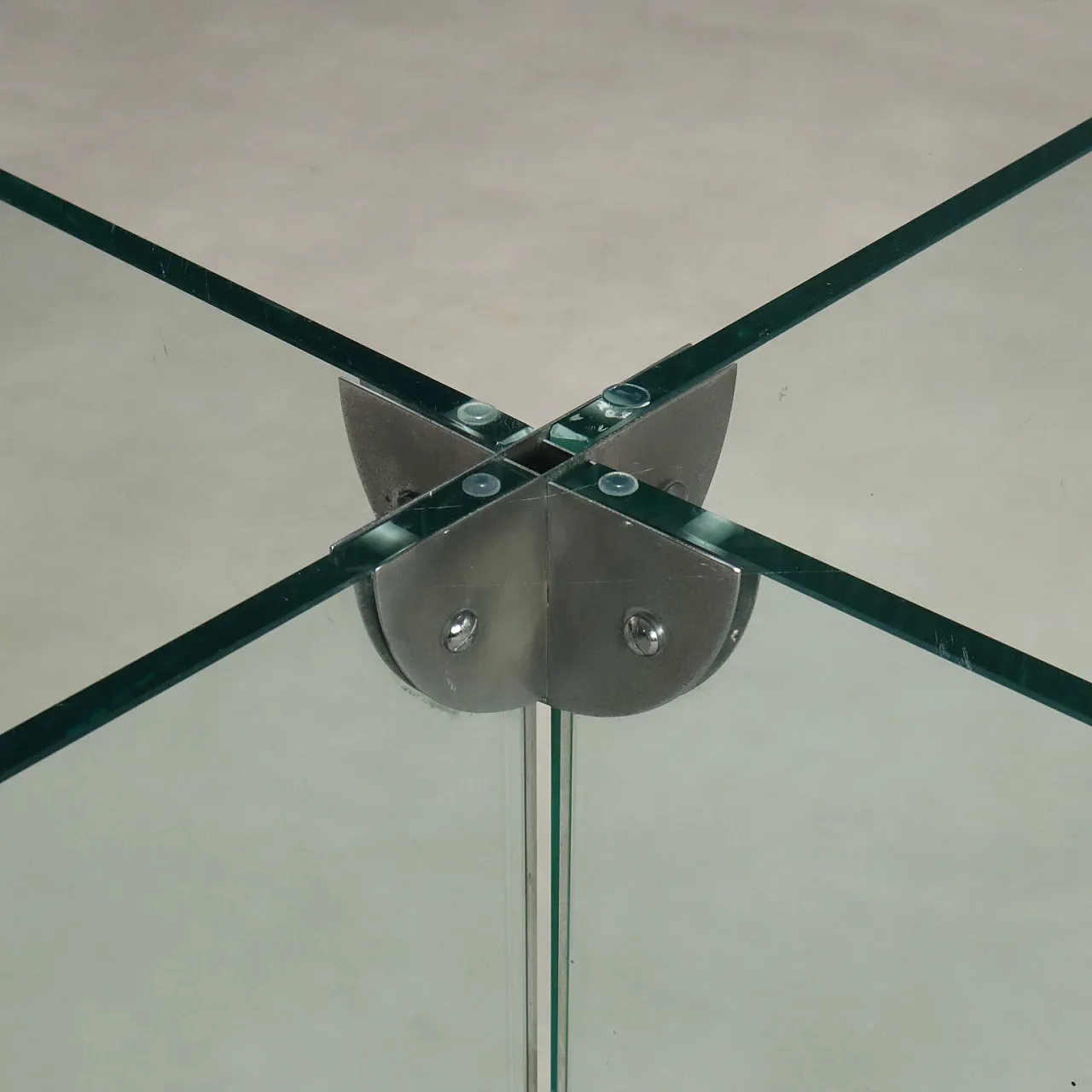 Ground glass dining table with square top, late 20th century 6