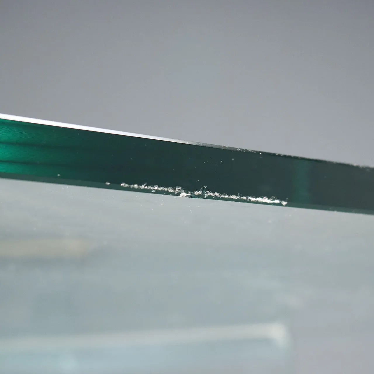 Ground glass dining table with square top, late 20th century 7