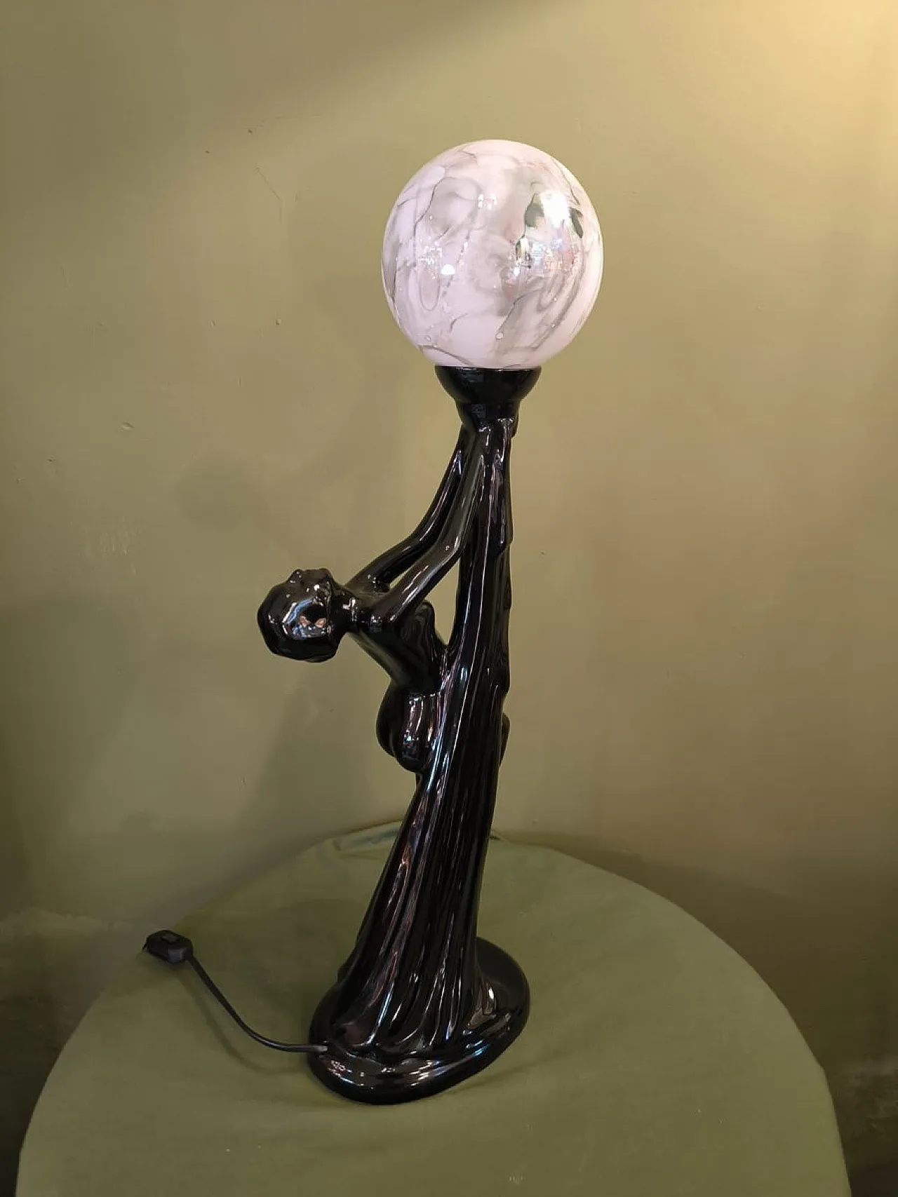Ceramic lamp with sphere, 1980s 2
