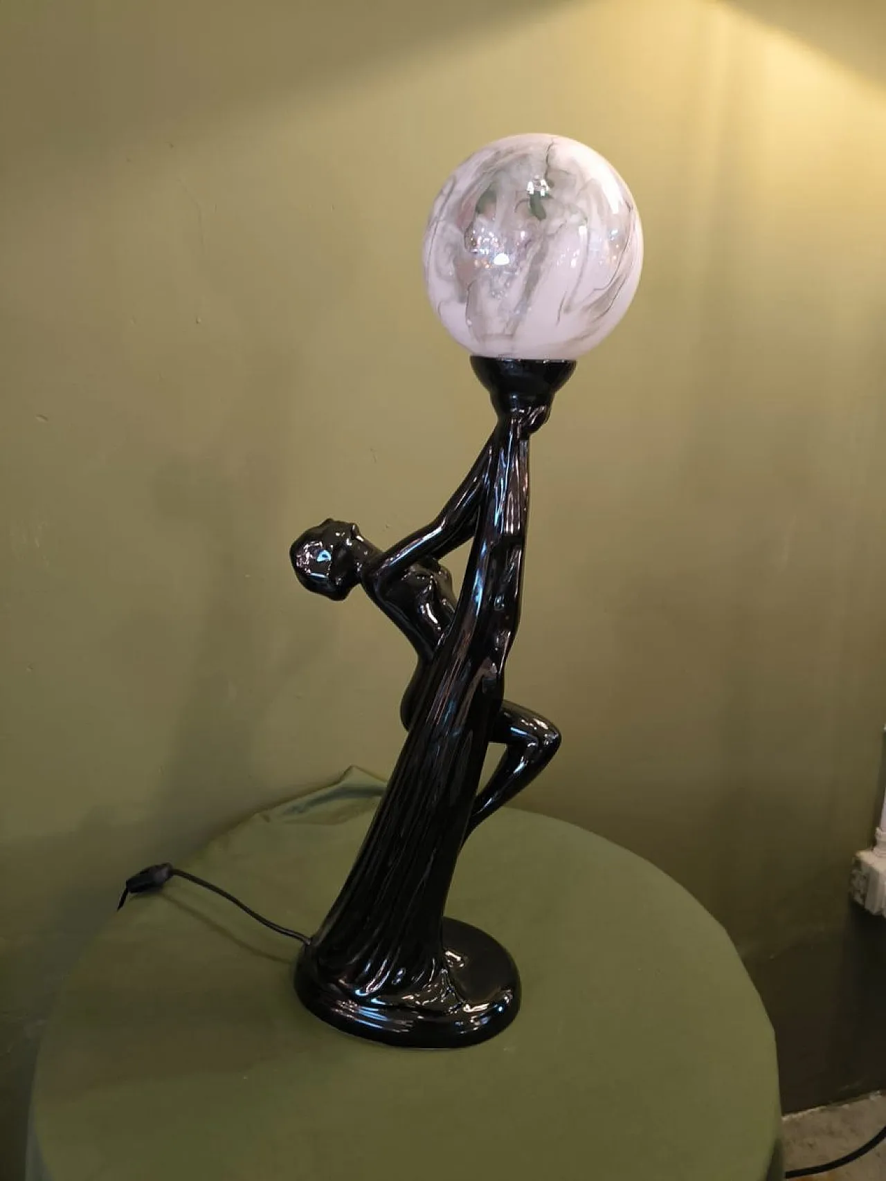 Ceramic lamp with sphere, 1980s 4