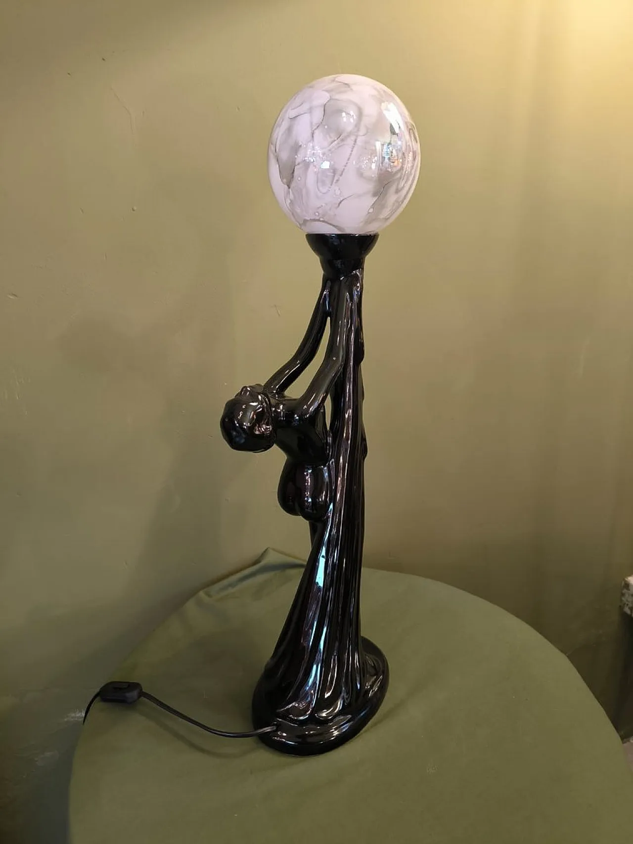 Ceramic lamp with sphere, 1980s 5