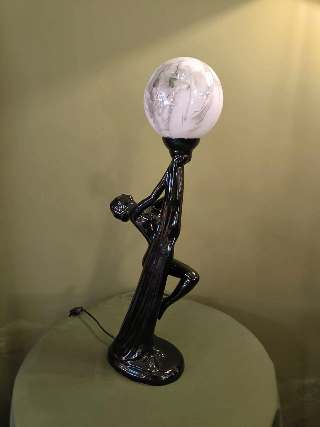 Ceramic lamp with sphere, 1980s 8