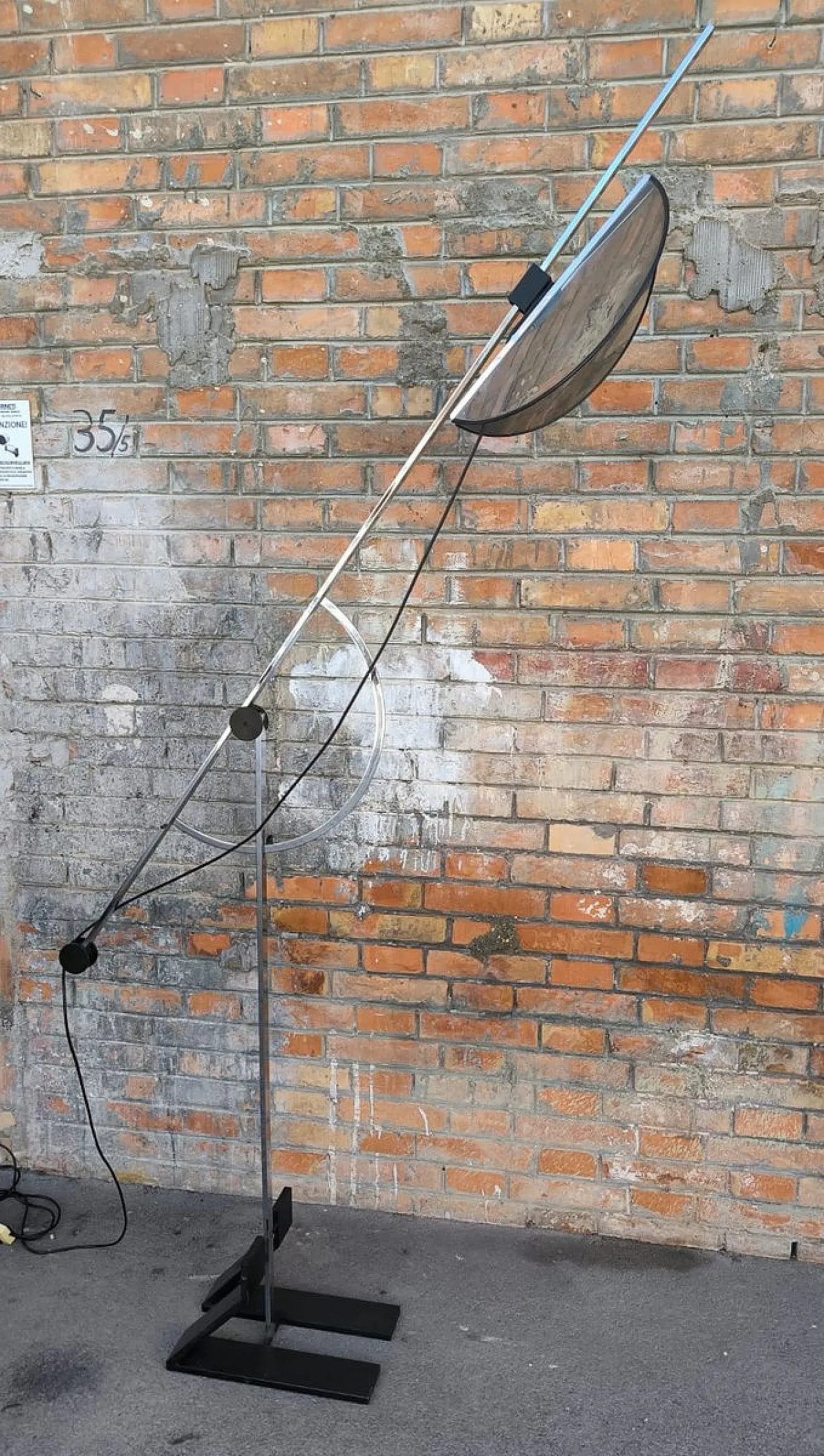 Lampada da terra Compass regolabile in acciaio, anni '70 1