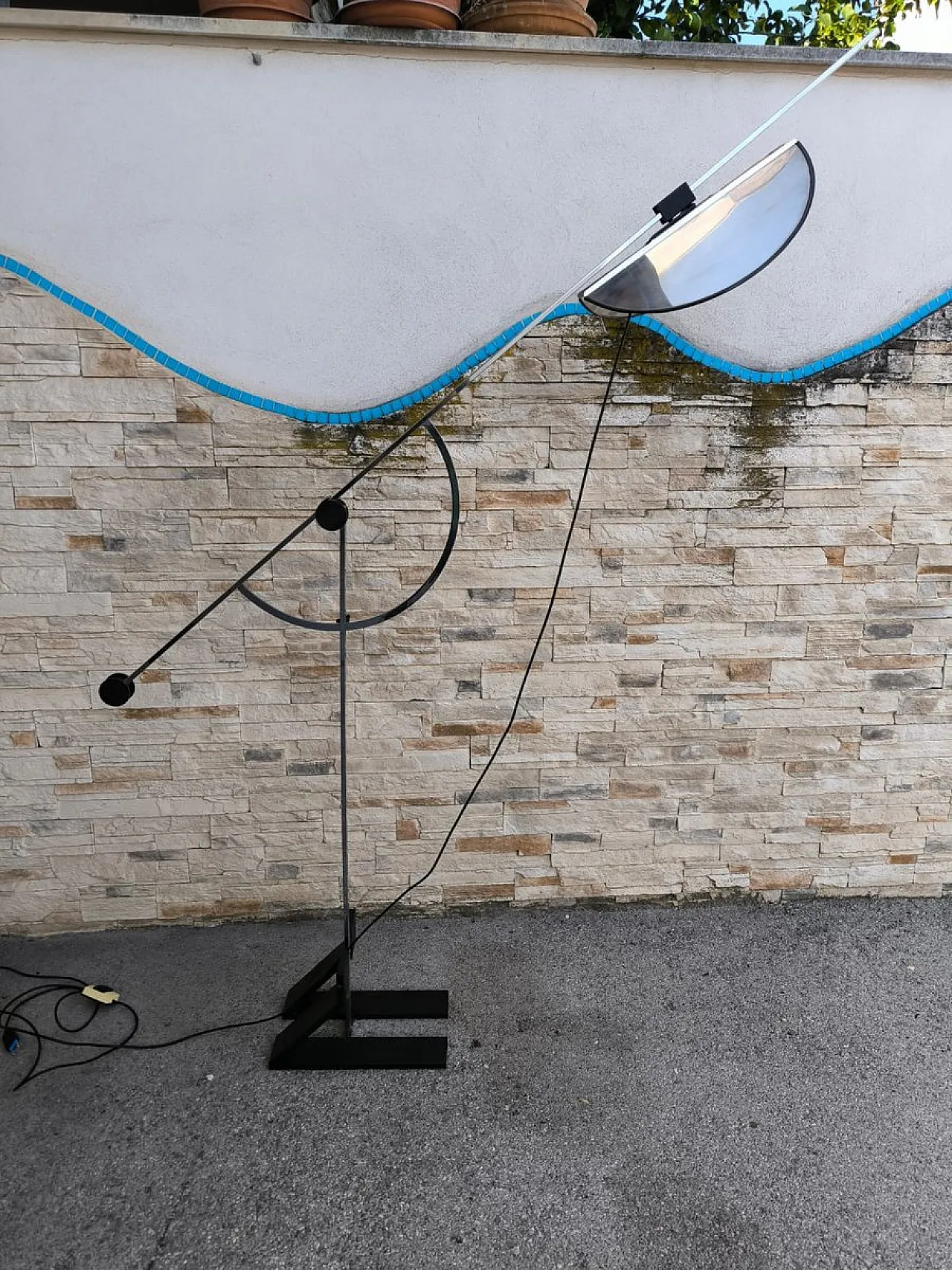 Lampada da terra Compass regolabile in acciaio, anni '70 2