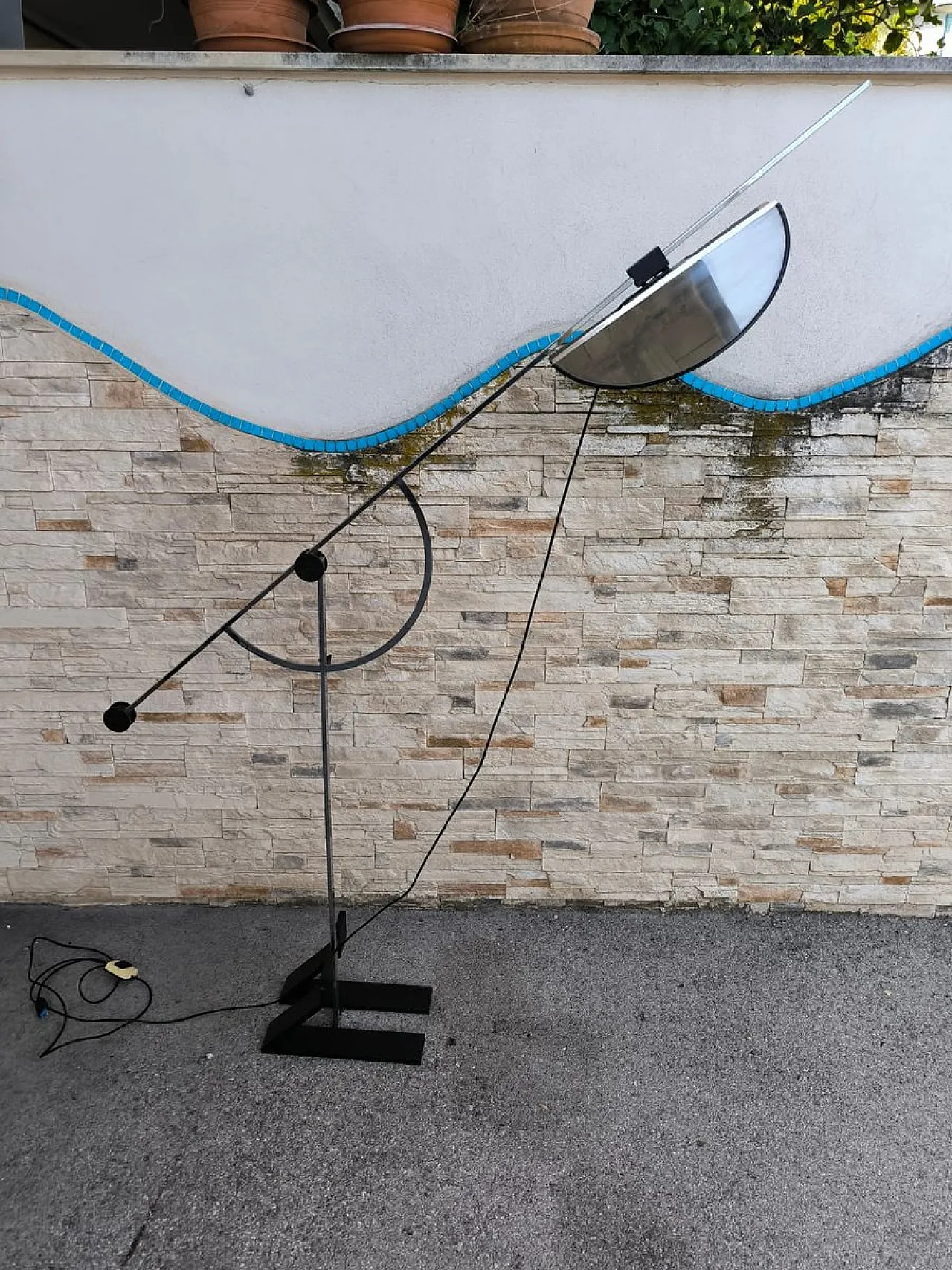 Lampada da terra Compass regolabile in acciaio, anni '70 4