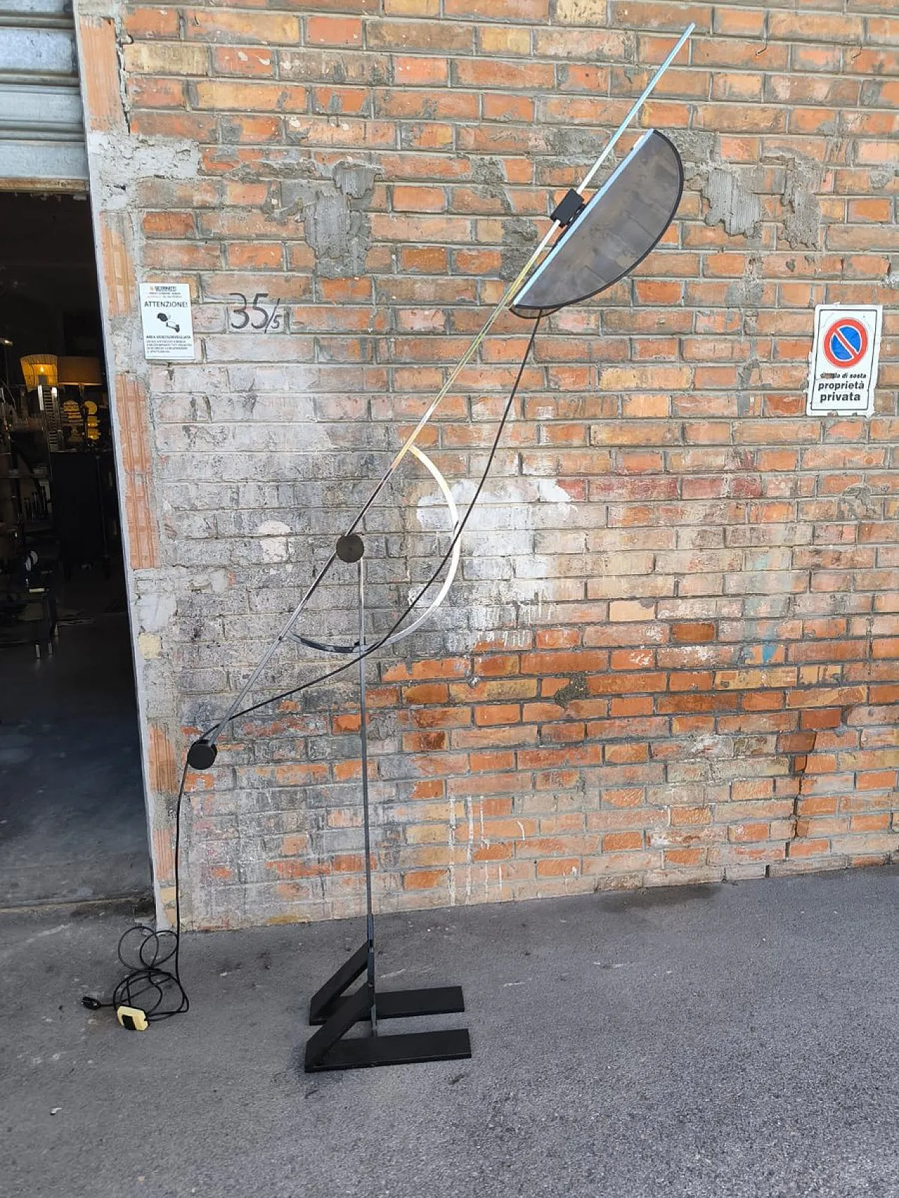 Lampada da terra Compass regolabile in acciaio, anni '70 6