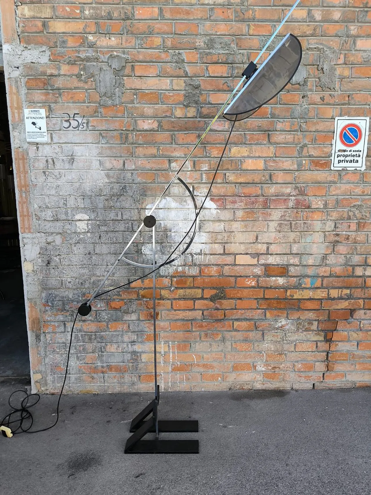 Lampada da terra Compass regolabile in acciaio, anni '70 8