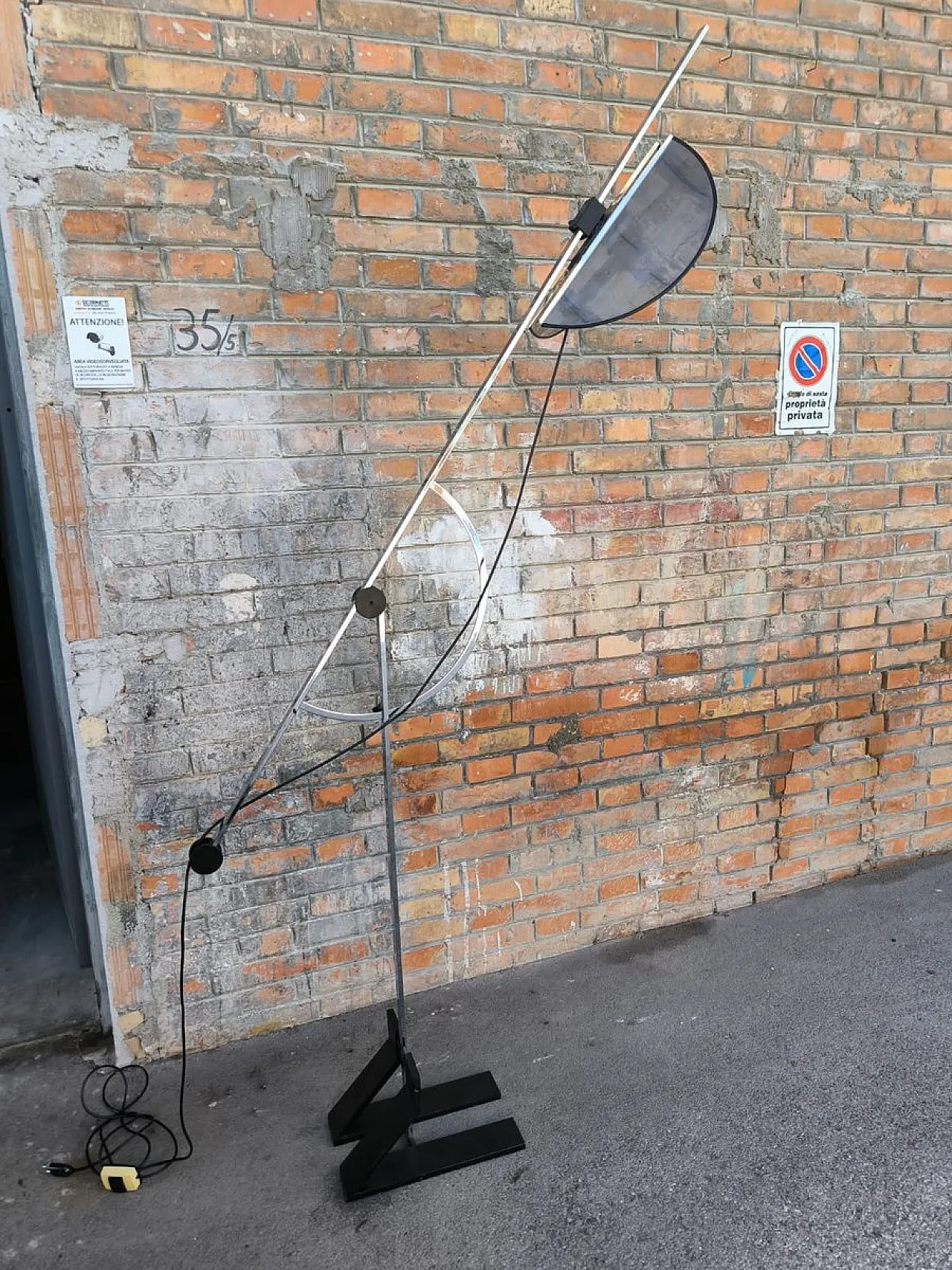 Lampada da terra Compass regolabile in acciaio, anni '70 9