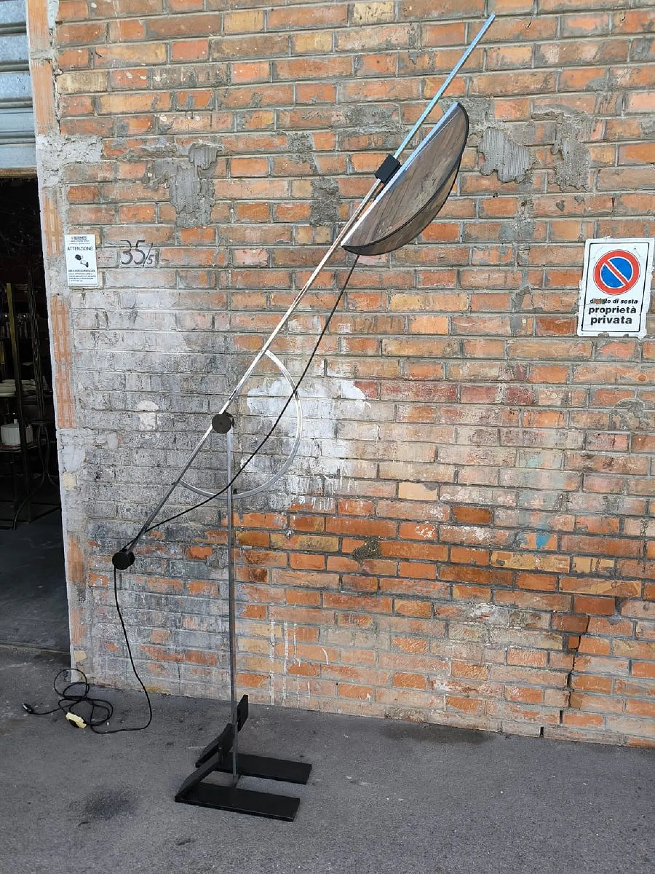 Lampada da terra Compass regolabile in acciaio, anni '70 10