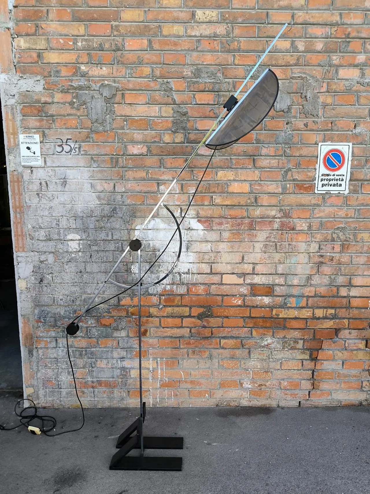 Lampada da terra Compass regolabile in acciaio, anni '70 14