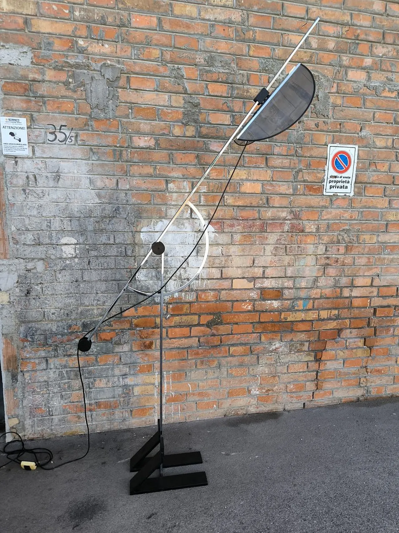 Lampada da terra Compass regolabile in acciaio, anni '70 15