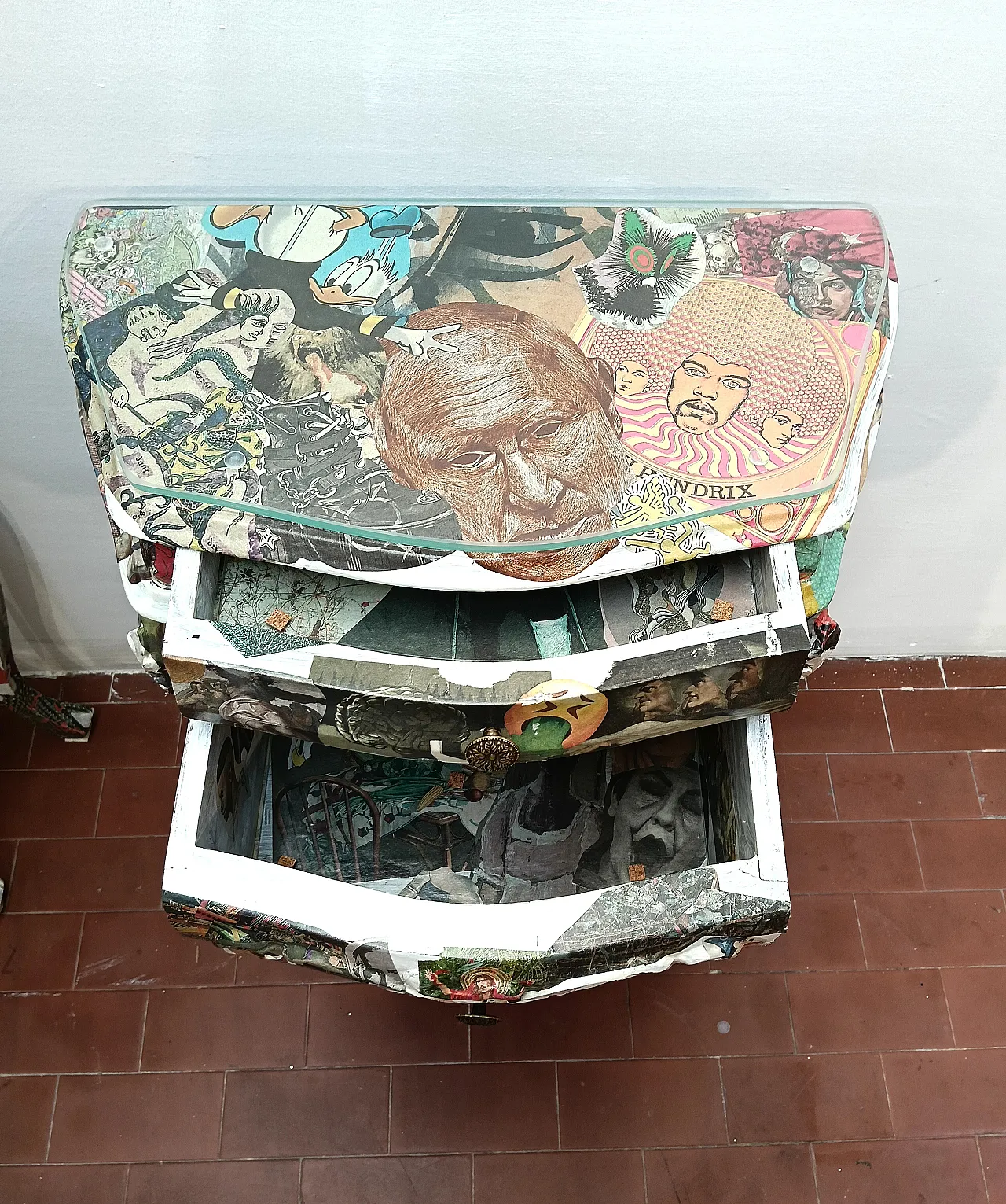 Coppio di comodini decoupage artistico, 2000 5