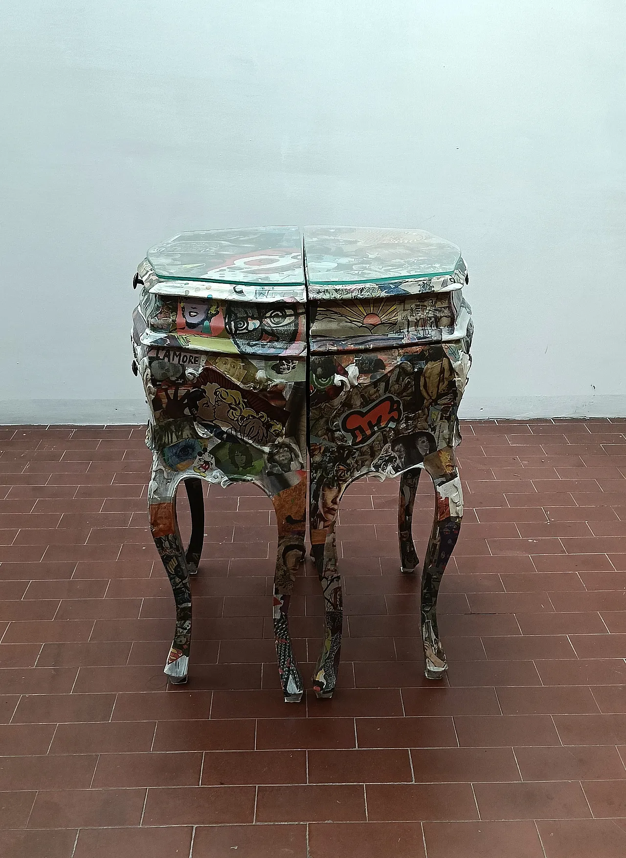 Coppio di comodini decoupage artistico, 2000 27