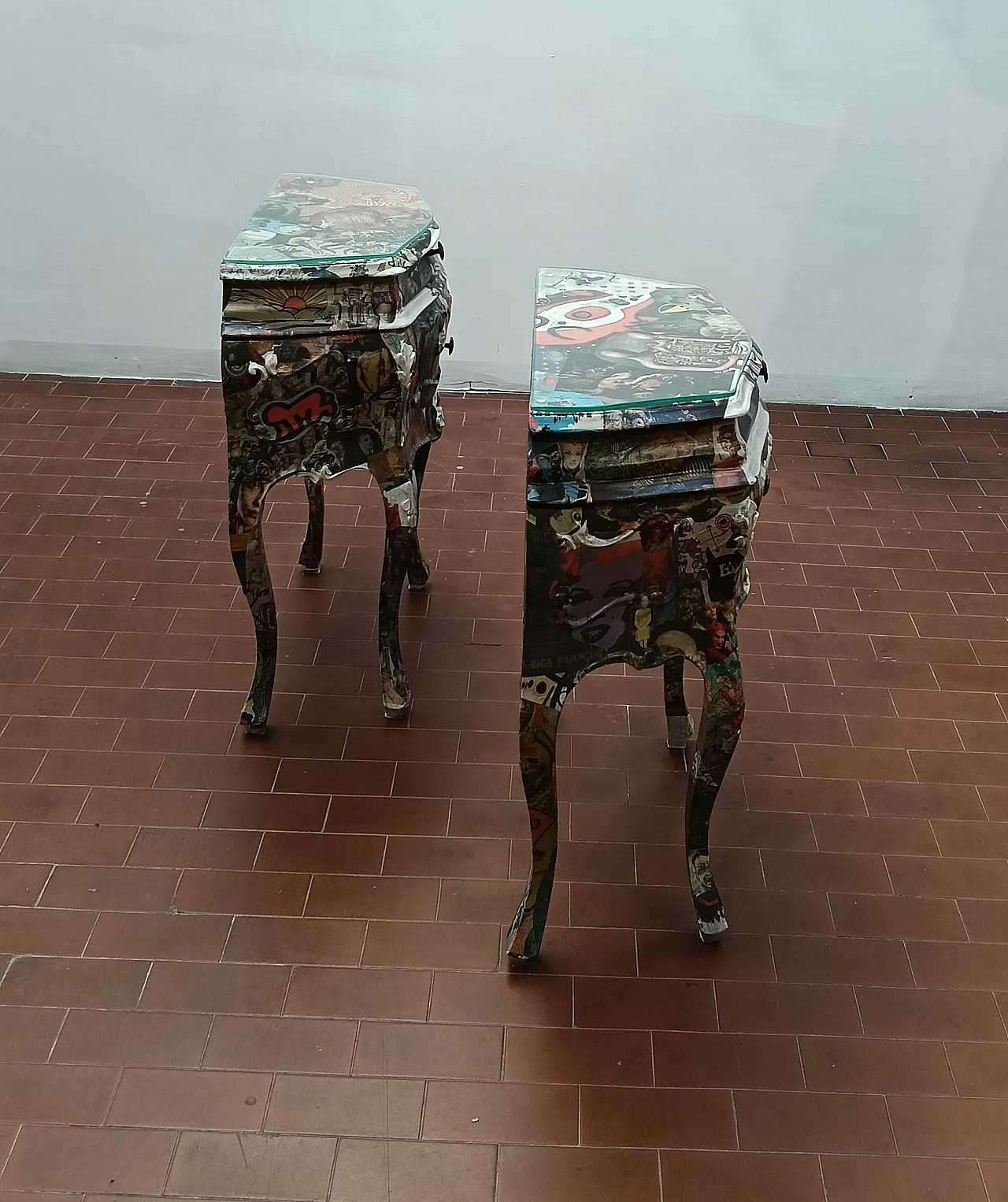 Coppio di comodini decoupage artistico, 2000 31