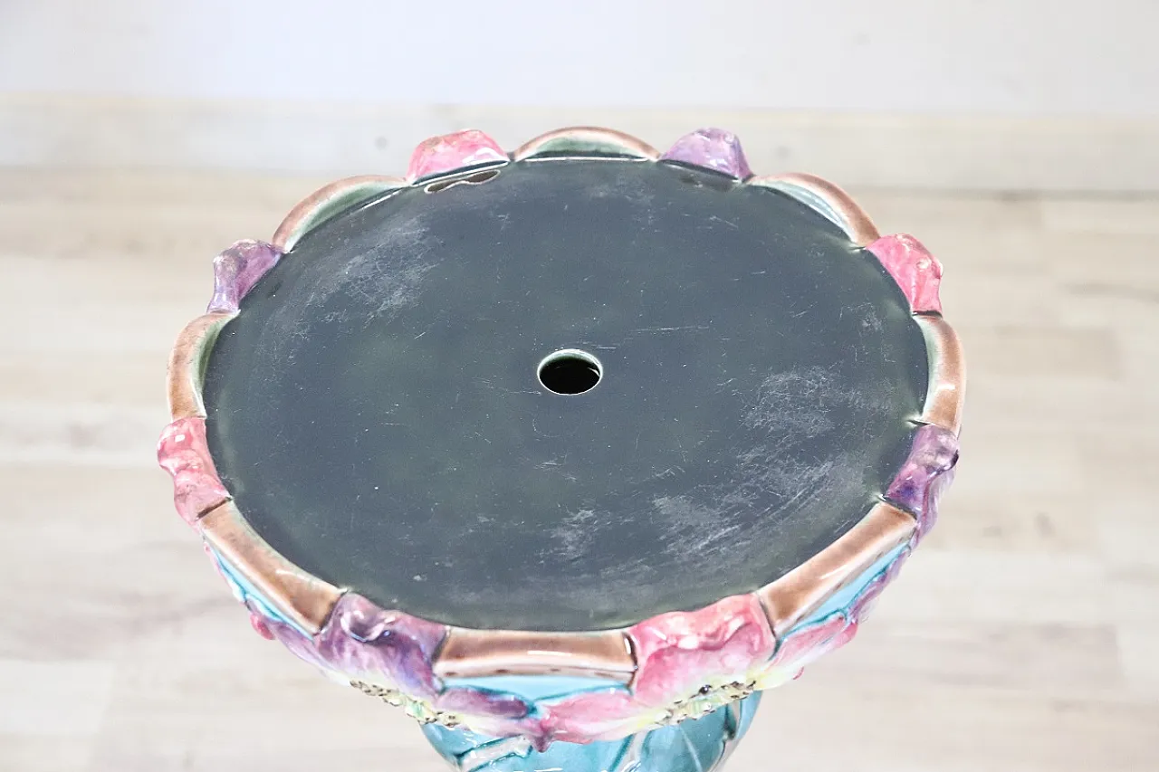 Vaso in ceramica con colonna Art Nouveau, inizi '900 10