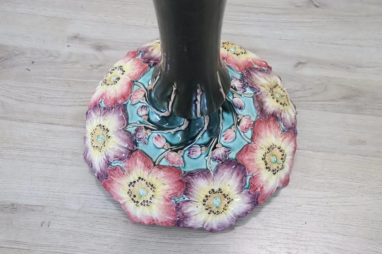 Vaso in ceramica con colonna Art Nouveau, inizi '900 11