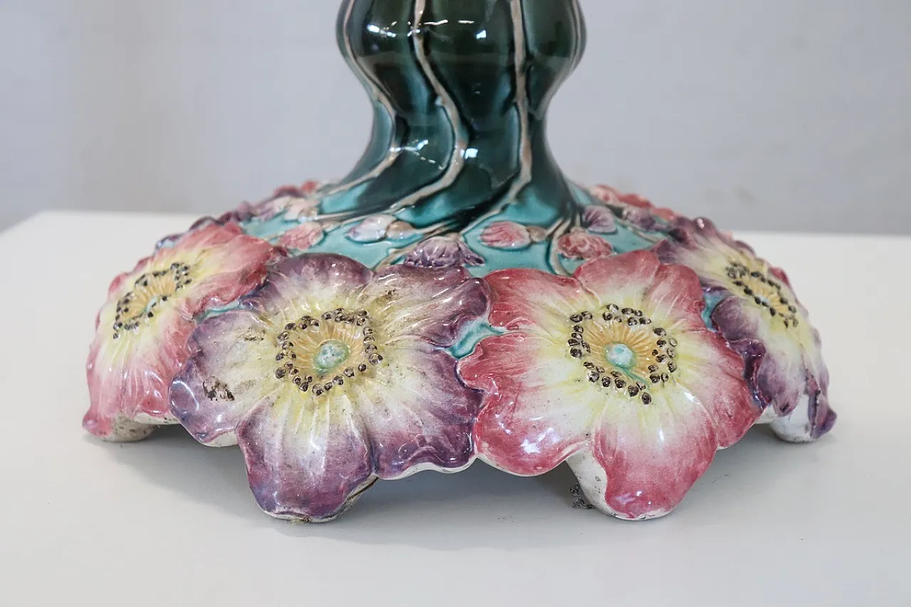 Vaso in ceramica con colonna Art Nouveau, inizi '900 16