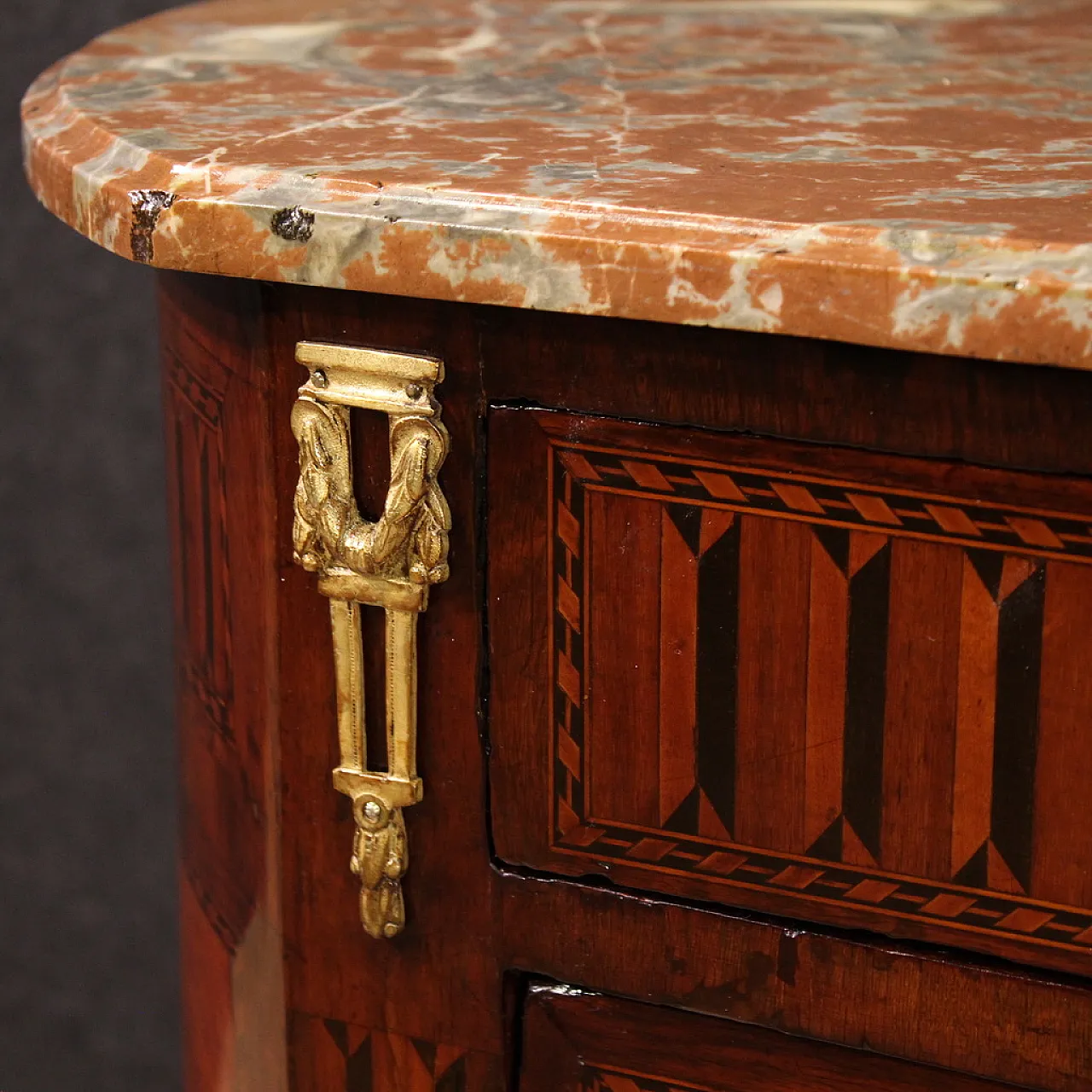 French chest of drawers with Napoleon III marble top, 19th century 9