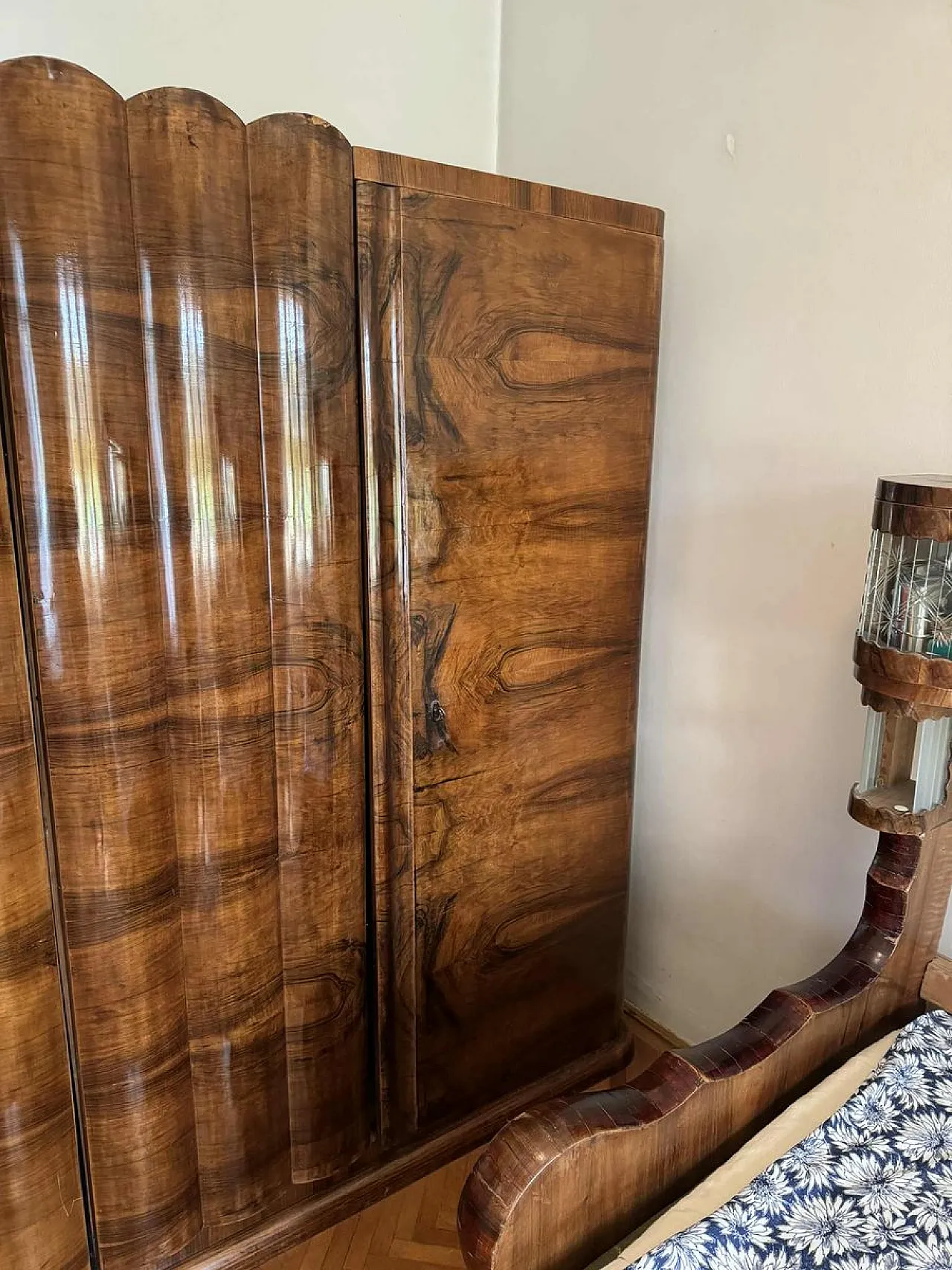 Armadio Art Deco in noce, anni '30 5