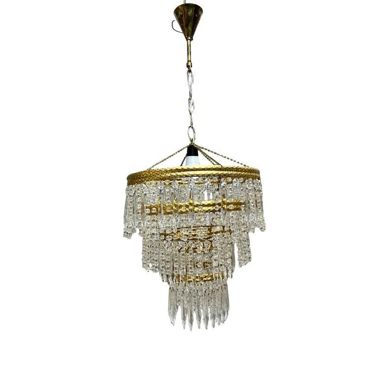 Crystal chandelier, Železnobrodské Sklo, 1970s 1