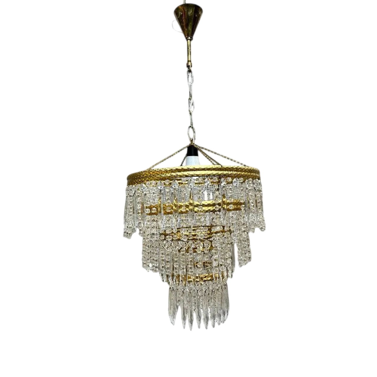 Crystal chandelier, Železnobrodské Sklo, 1970s 12