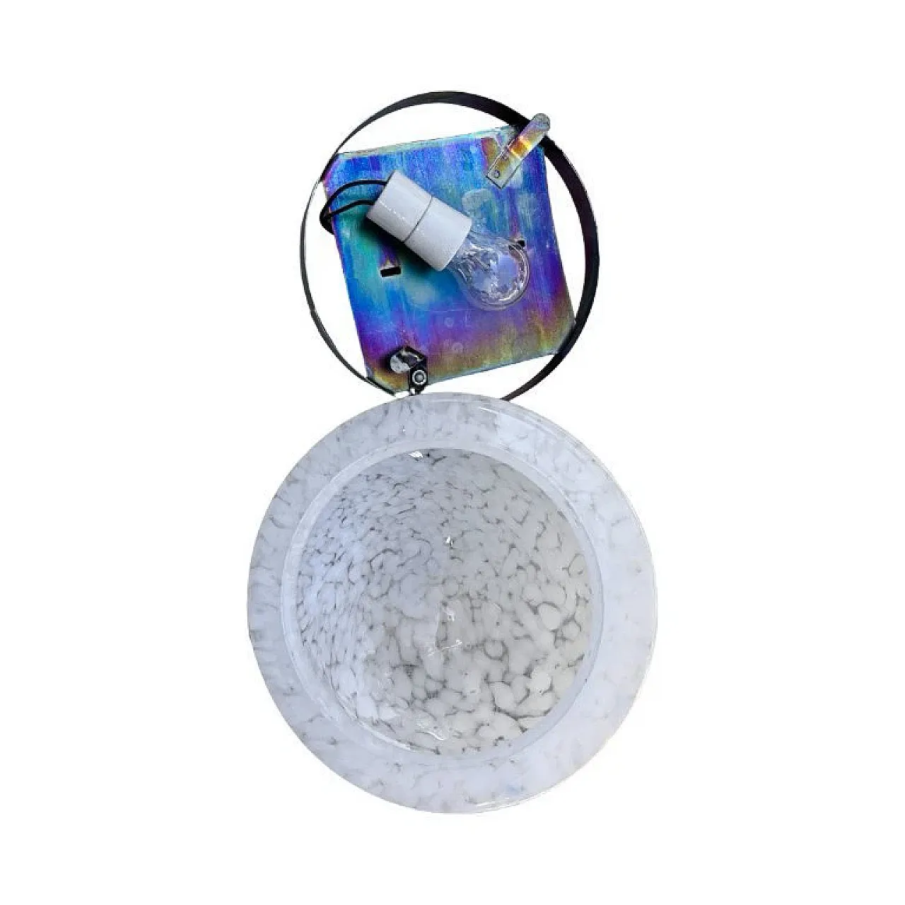 Lampada da soffitto in vetro artistico, anni '70 2