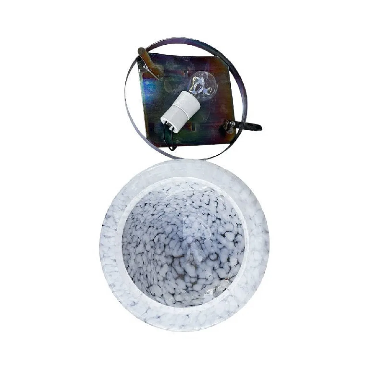 Lampada da soffitto in vetro artistico, anni '70 5