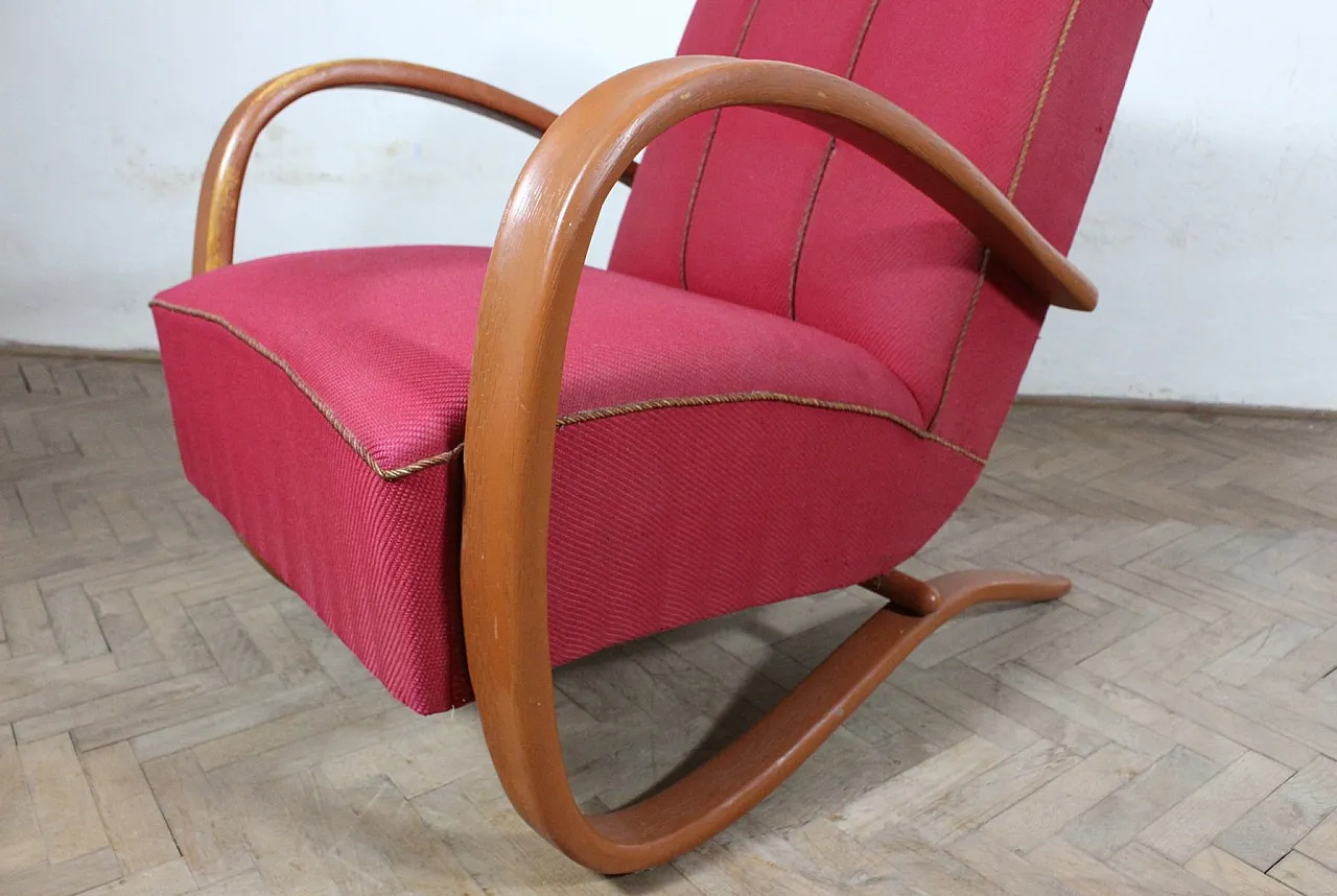 Bentwood lounge chairs with coffee table by Jindřich Halabala, 1930s 4