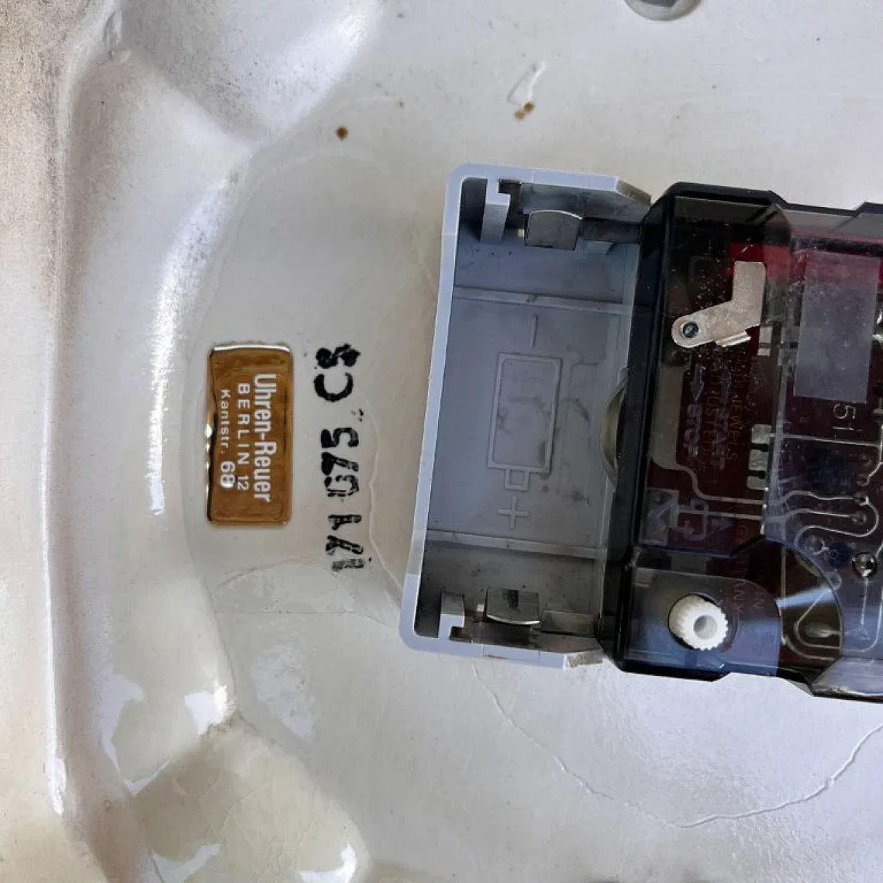 Kitchen Wall Clock in ceramic frame, 1970s 2