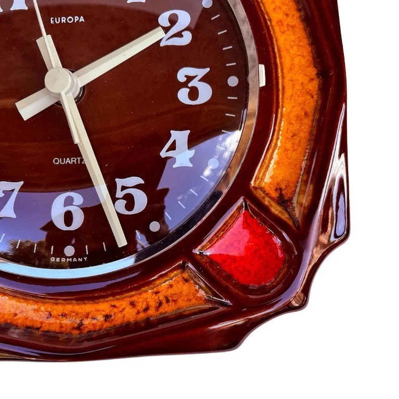 Kitchen Wall Clock in ceramic frame, 1970s 8
