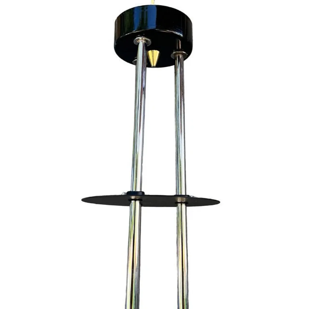 Lampada a sospensione in vetro goffrato, anni '70 5