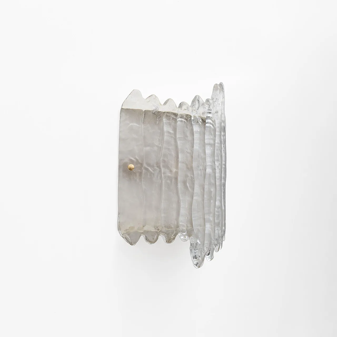 Pair of Murano glass and brass glacier wall sconces, 20th century 5