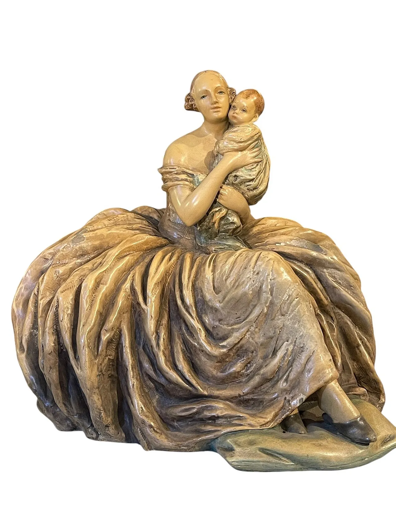 Mother with child by Guido Cacciapuoti in ceramic, 20th century 1