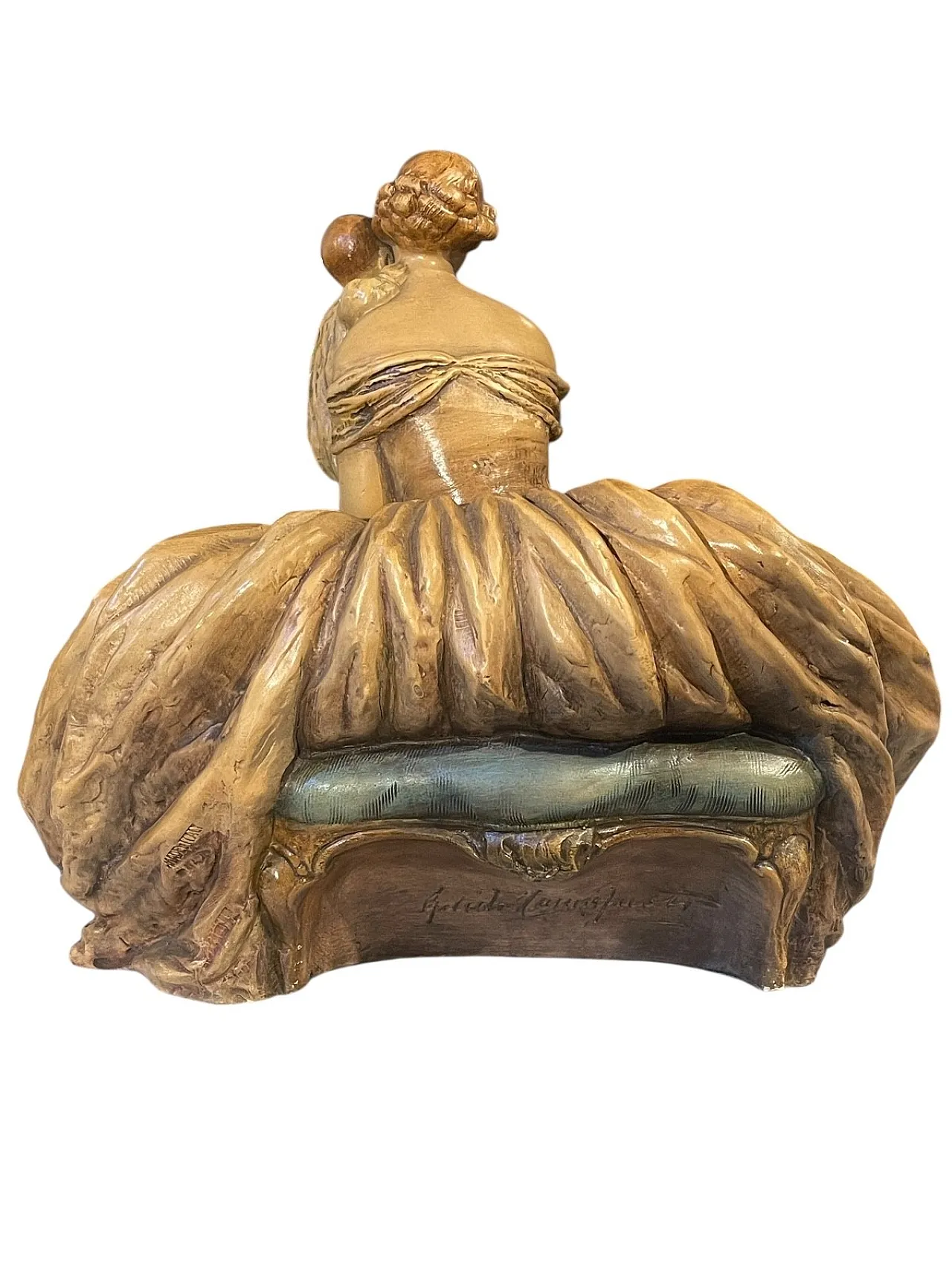 Mother with child by Guido Cacciapuoti in ceramic, 20th century 4