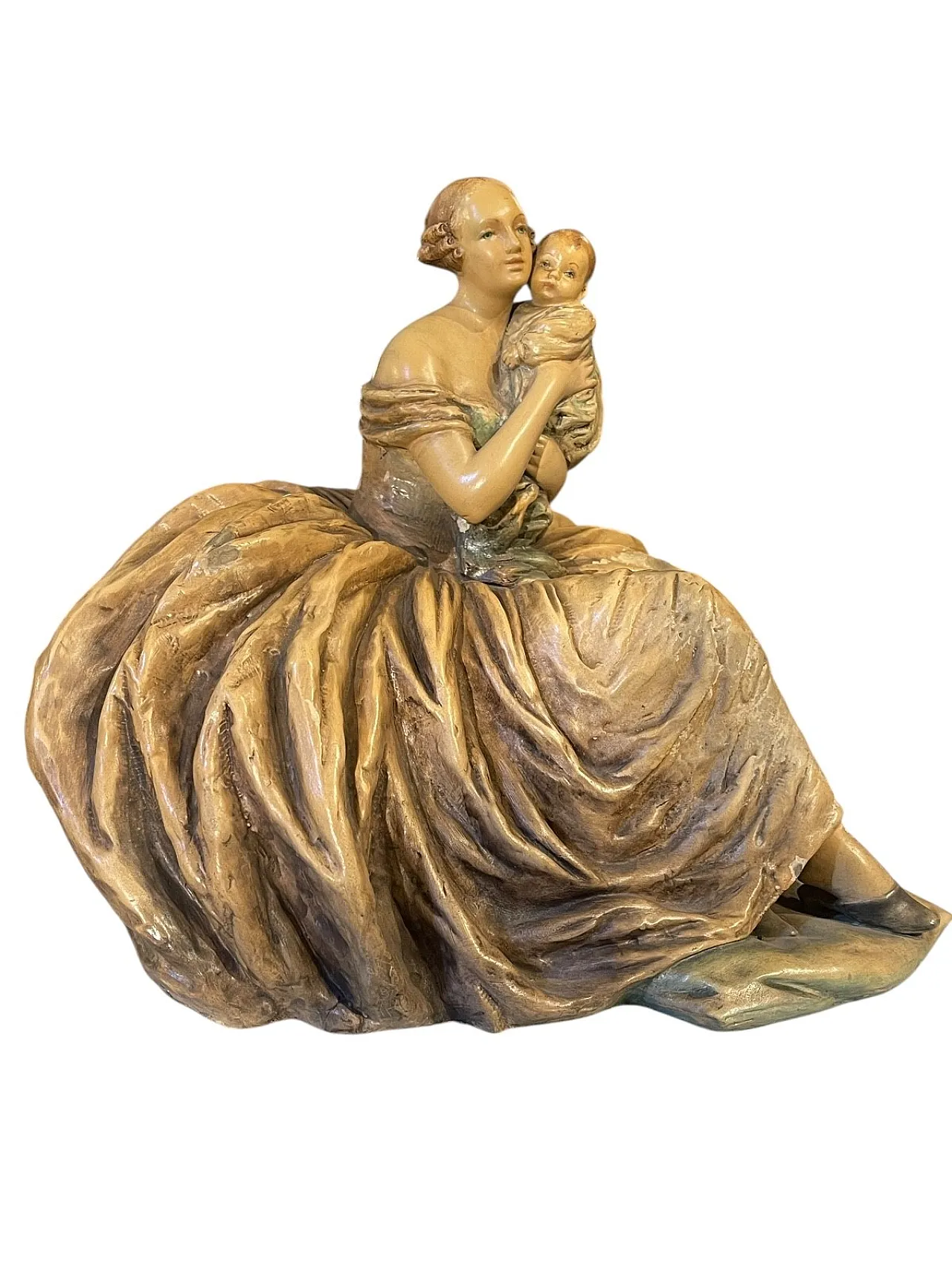 Mother with child by Guido Cacciapuoti in ceramic, 20th century 6