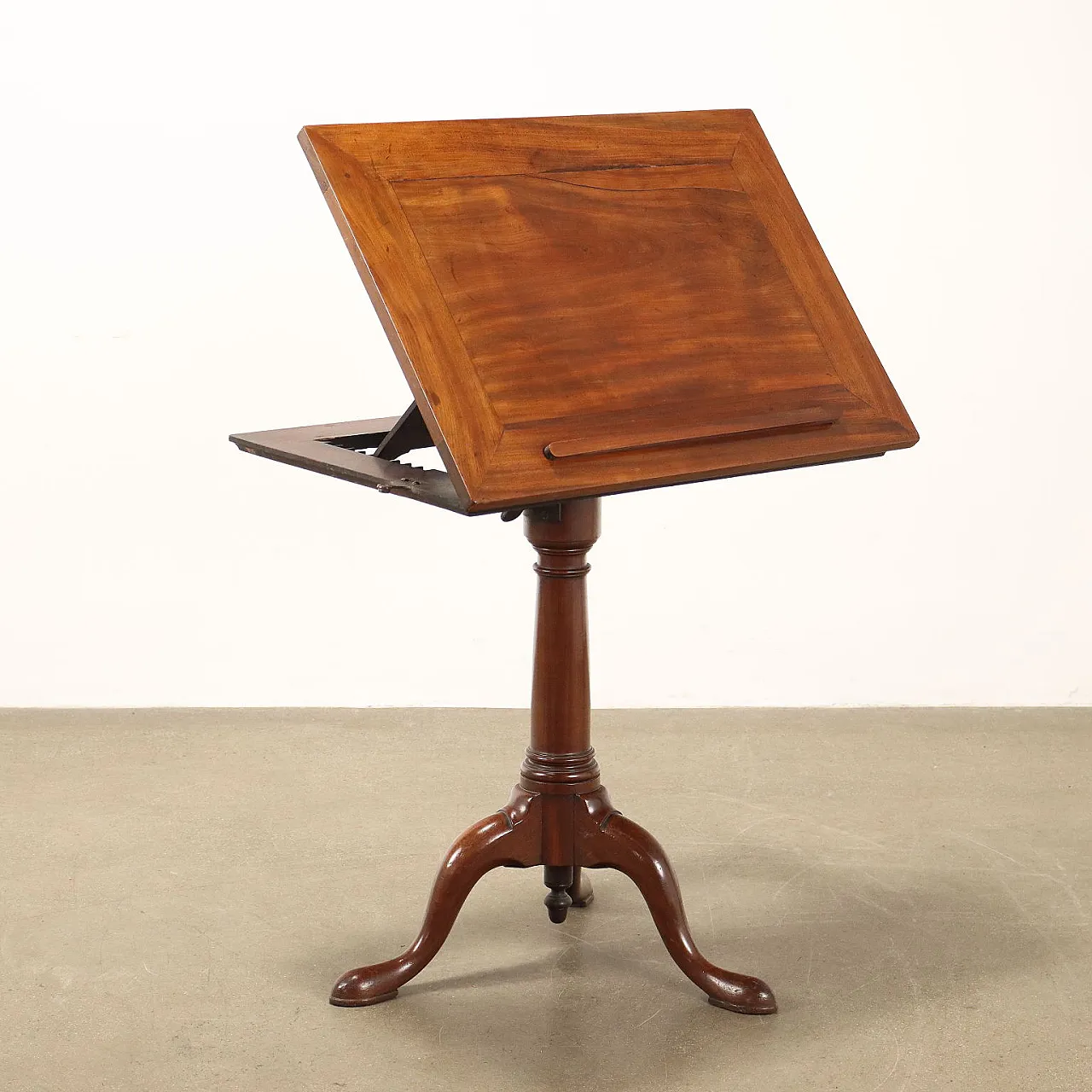 Wooden lectern table with lamp holder, 19th century 1
