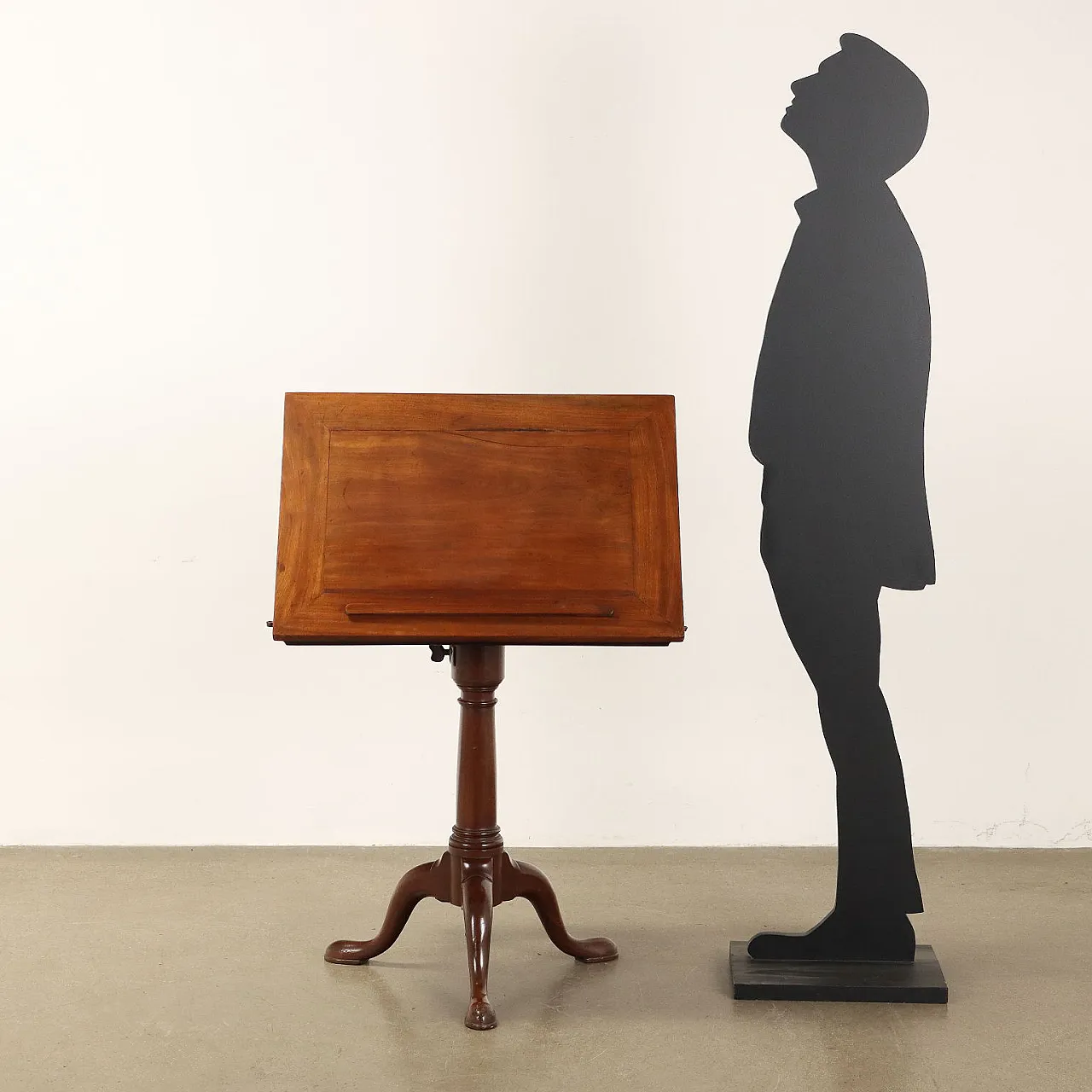 Wooden lectern table with lamp holder, 19th century 2