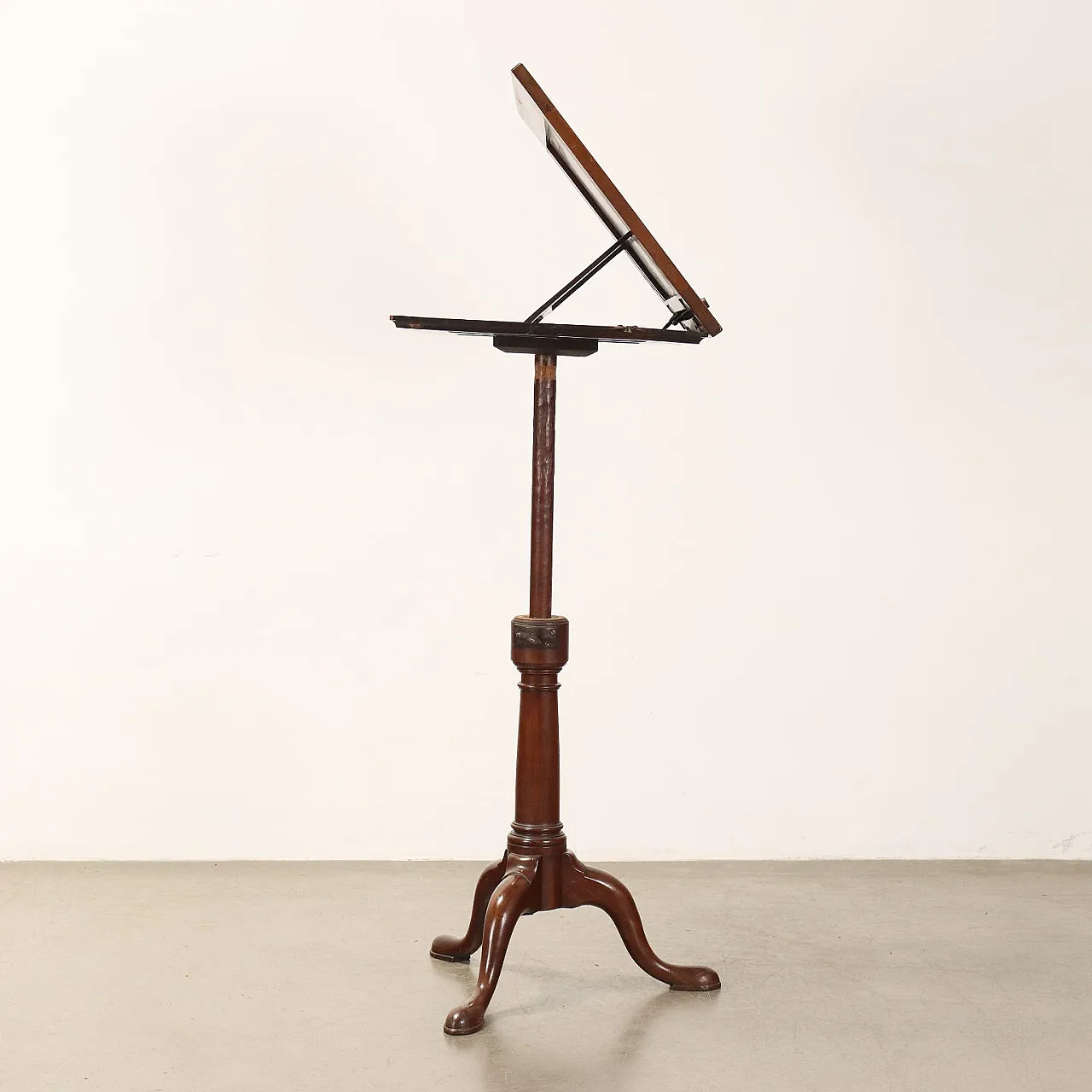 Wooden lectern table with lamp holder, 19th century 3