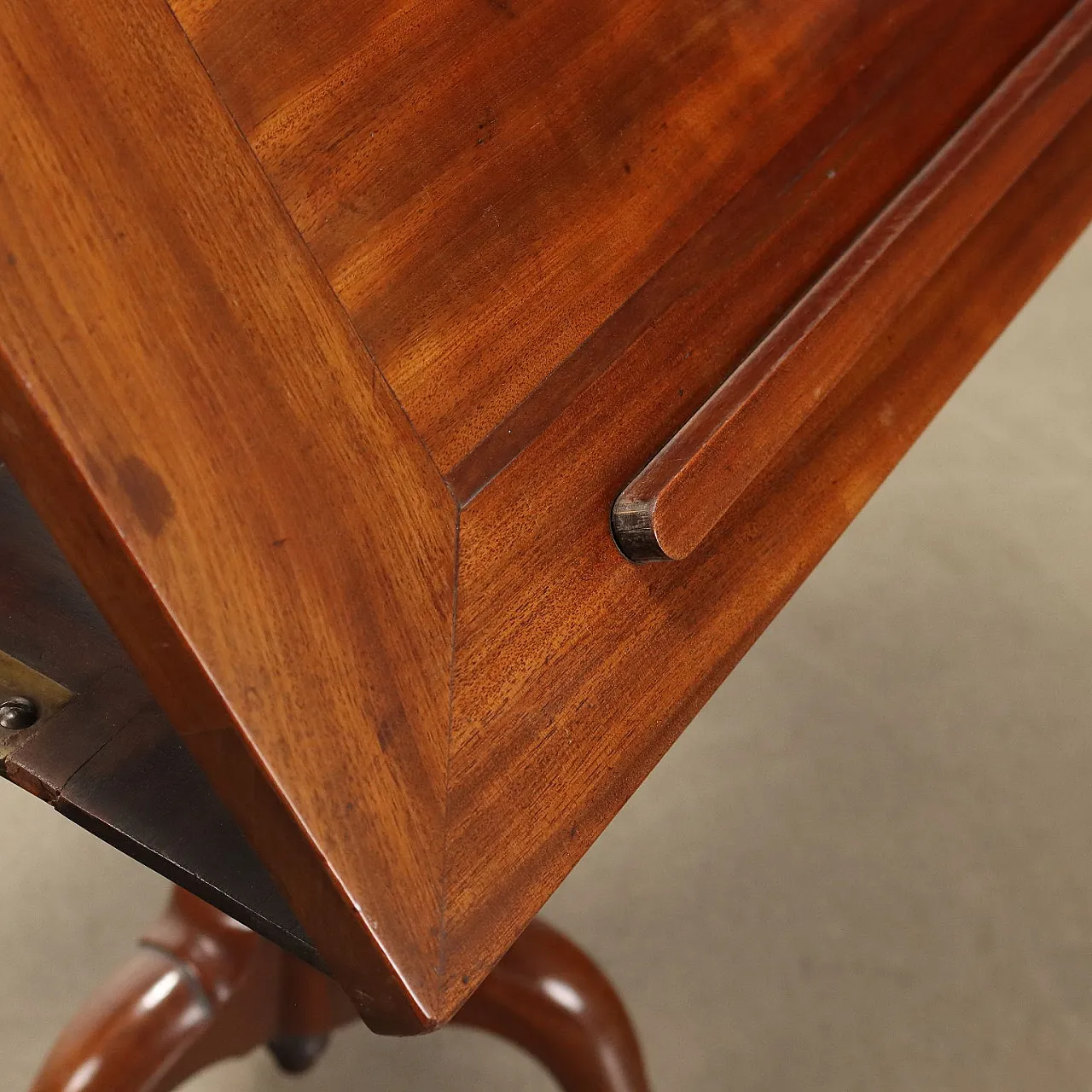 Wooden lectern table with lamp holder, 19th century 4