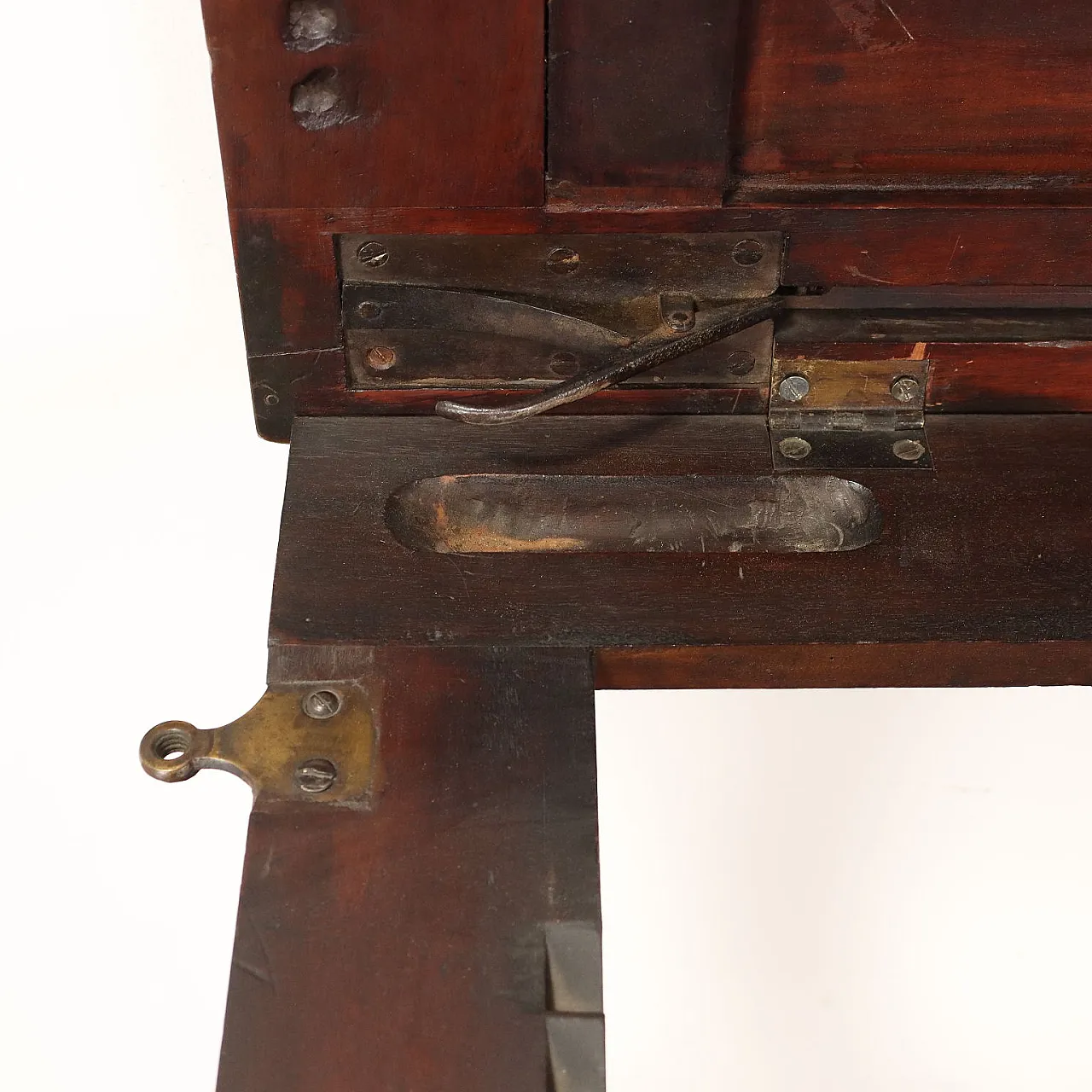 Wooden lectern table with lamp holder, 19th century 5