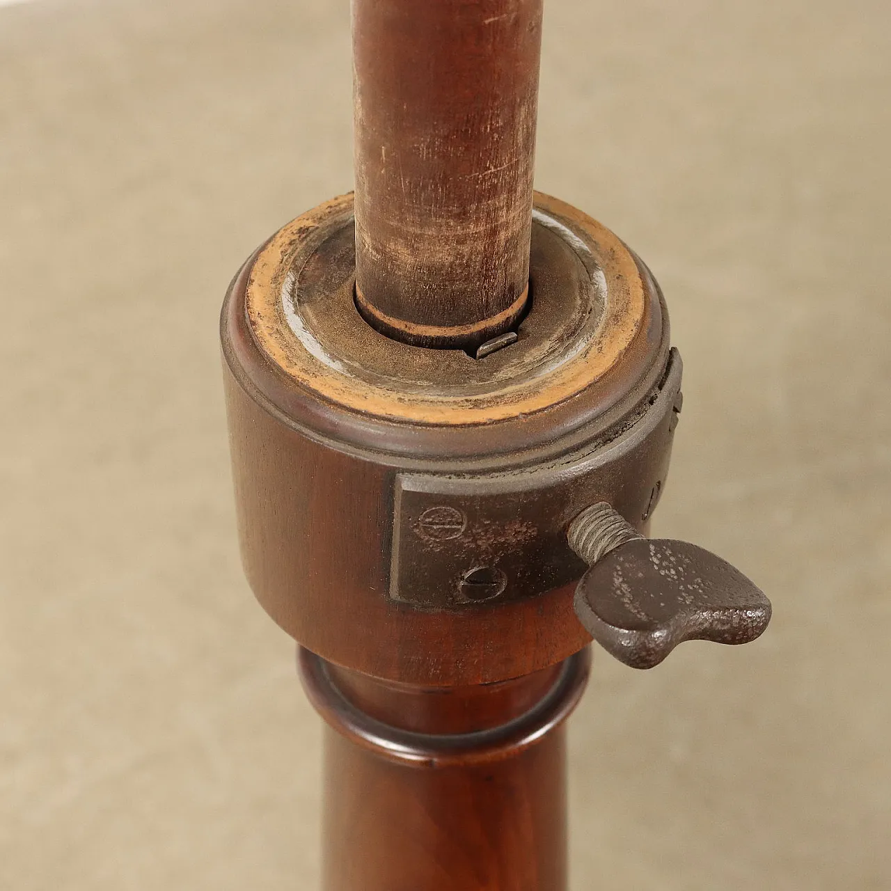 Wooden lectern table with lamp holder, 19th century 6