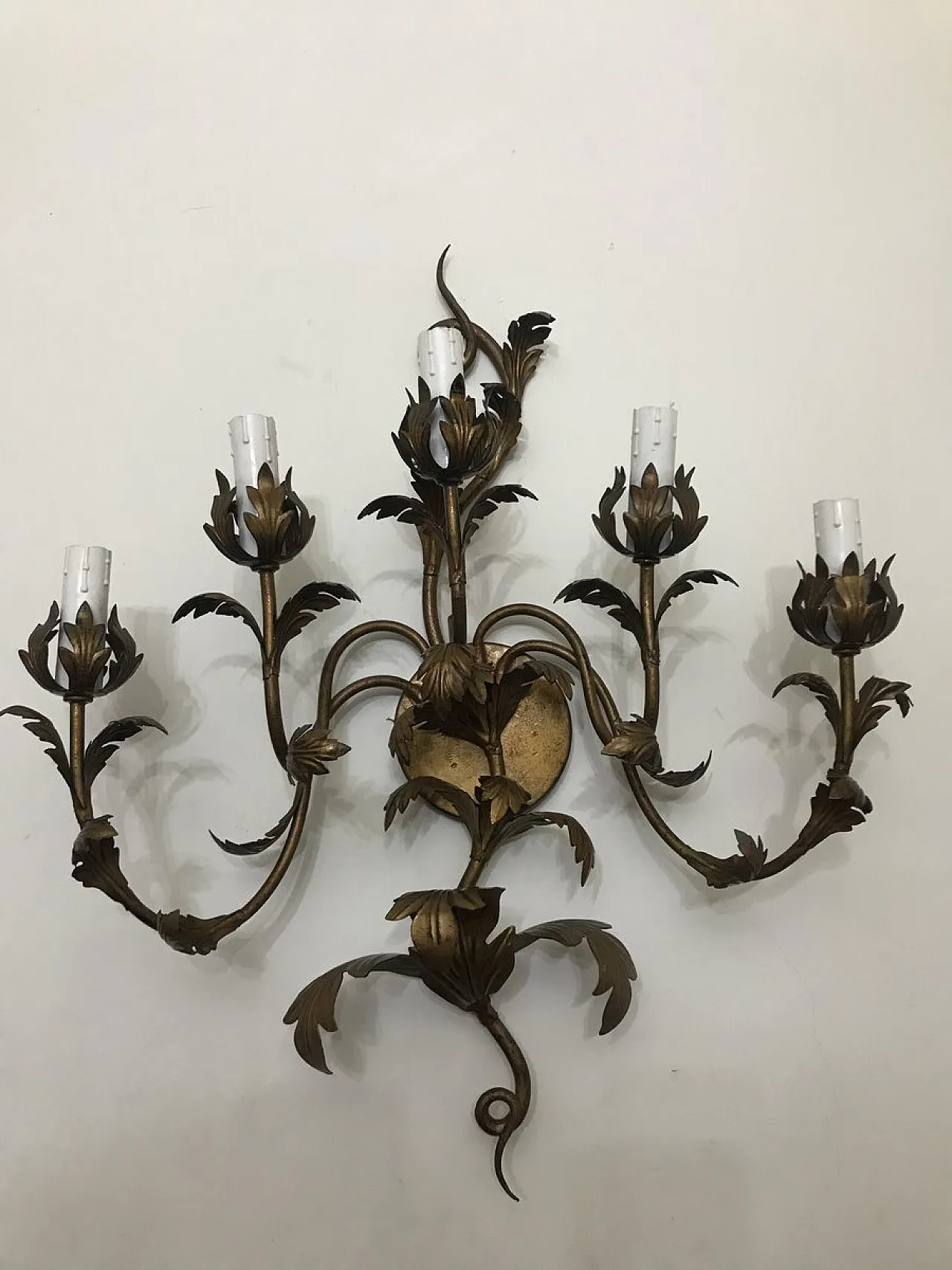 Coppia di applique in ferro battuto, anni '50 7
