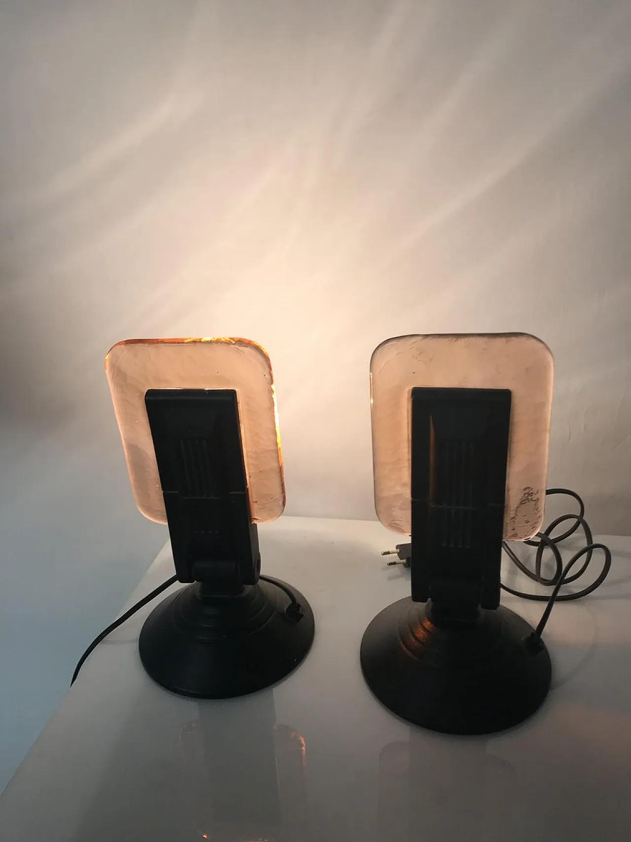 Coppia lampade da tavolo in vetro di Murano di MZeta,, anni '70 7