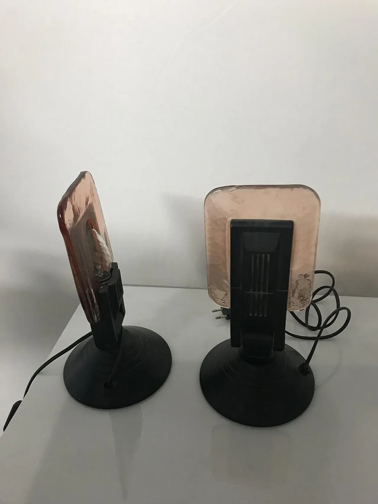 Coppia lampade da tavolo in vetro di Murano di MZeta,, anni '70 12