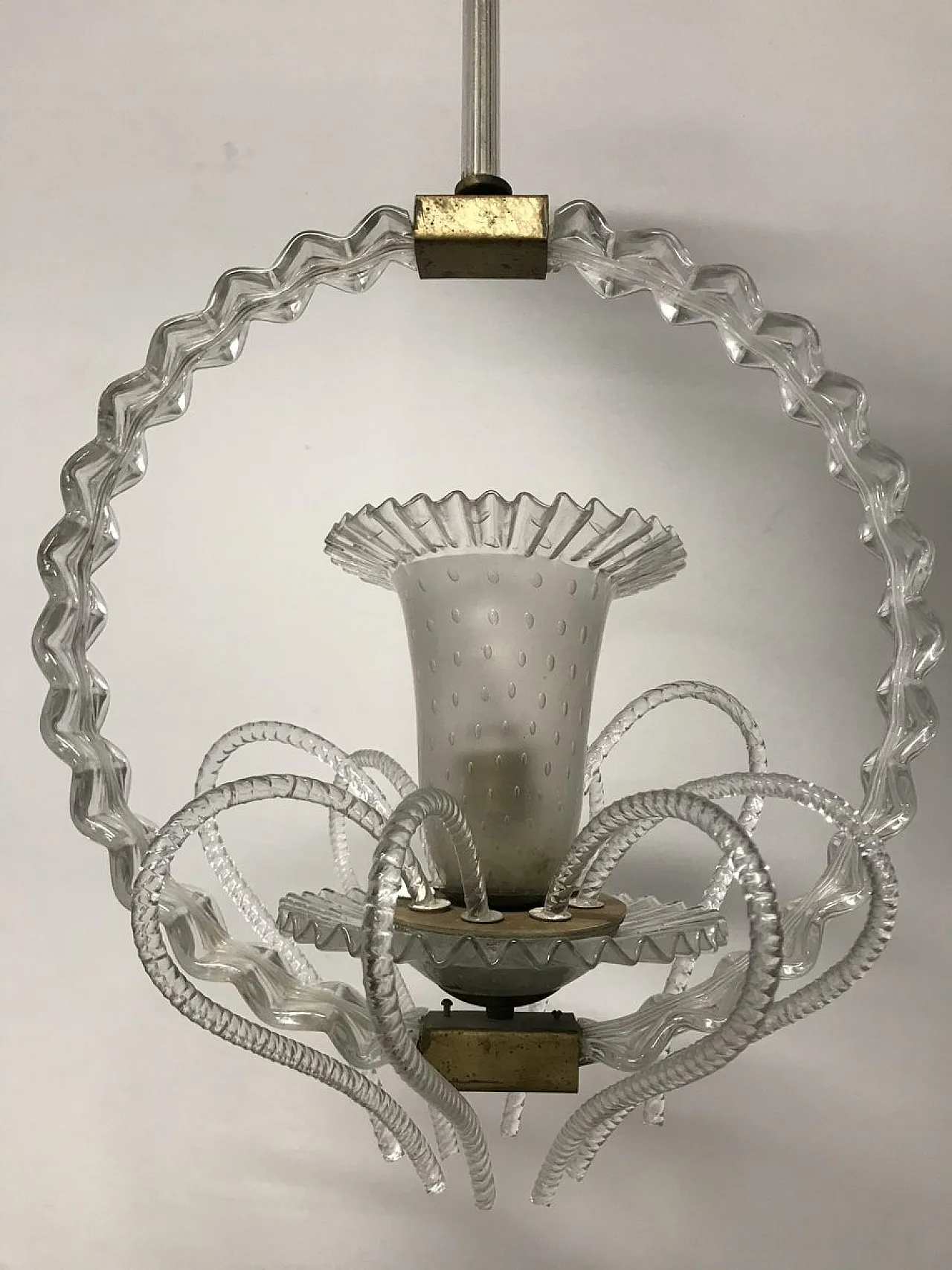 Lampada a sospensione in vetro di Murano di Barovier & Toso, anni '30 8