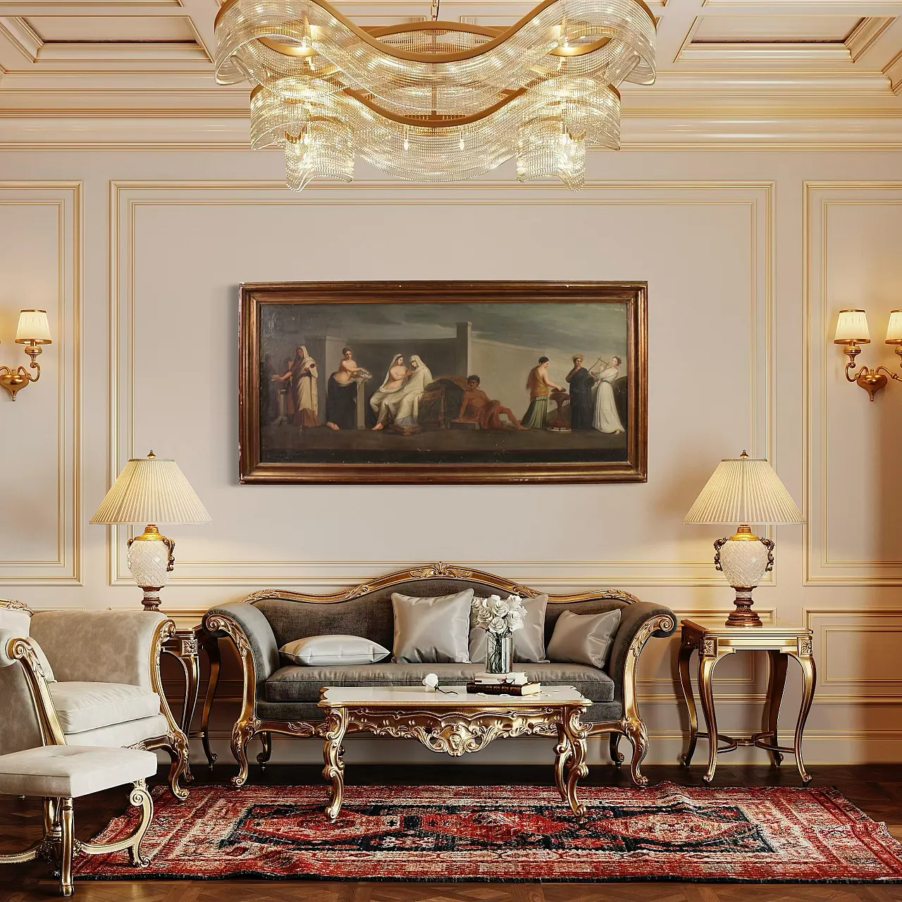 French painting The Aldobrandini Wedding, 19th century 13