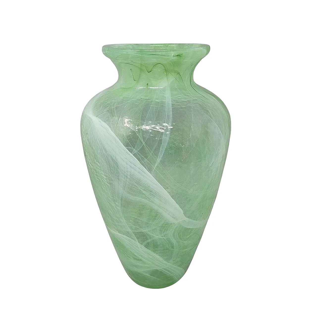 Handcrafted green vase by Michielotto in Murano glass, 1970s 1